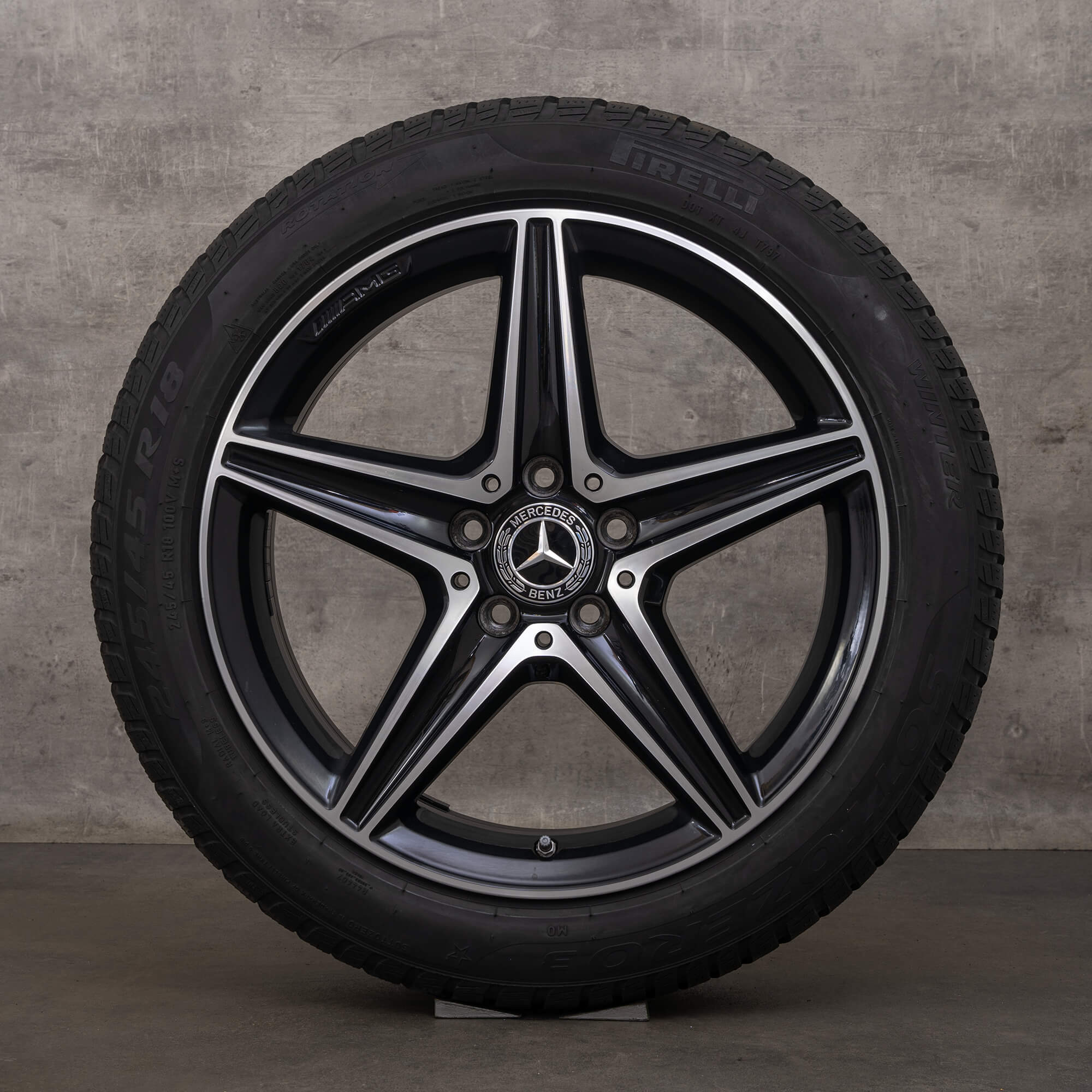 Original AMG Mercedes Benz E-Klasse Felgen 18 Zoll W213 S213 A238 C238 Winterreifen A2134011800 A2134011900 schwarz Winterräder