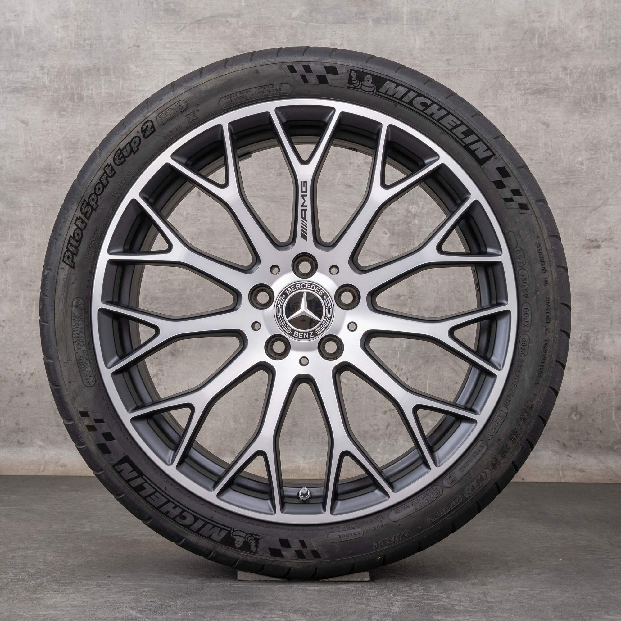 Alkuperäiset Mercedes Benz AMG GT & S vanteet 19 20 tuuman C190 R190 kesäpyörät A1904012800 A1904013000 ristikkäispyörät musta matta kiillotettu