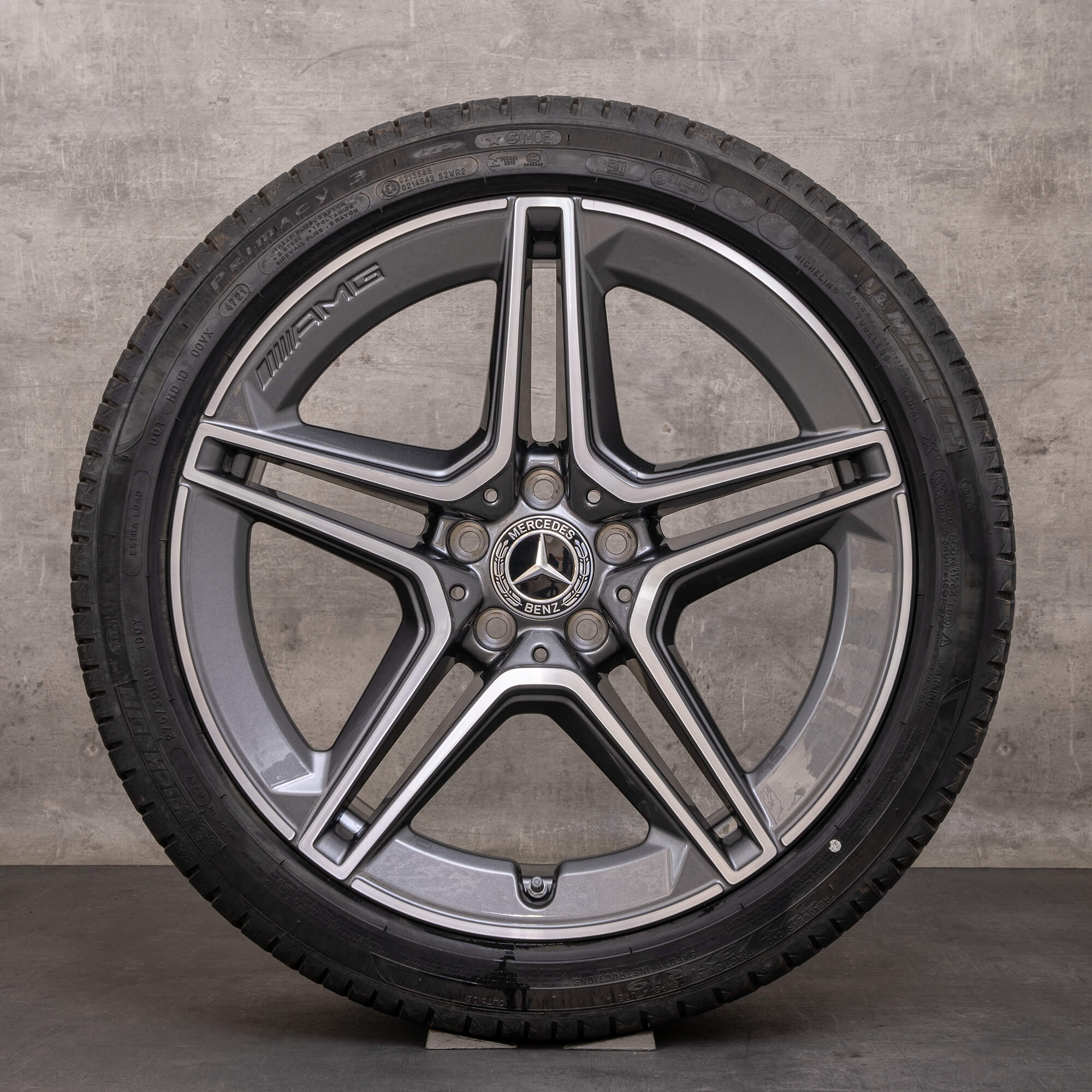 Orijinal Mercedes Benz AMG CLS jantlar 19 inç W257 C257 Sommerrder A2574011500 A2574011600 himalaya gri parlak tornalanmış