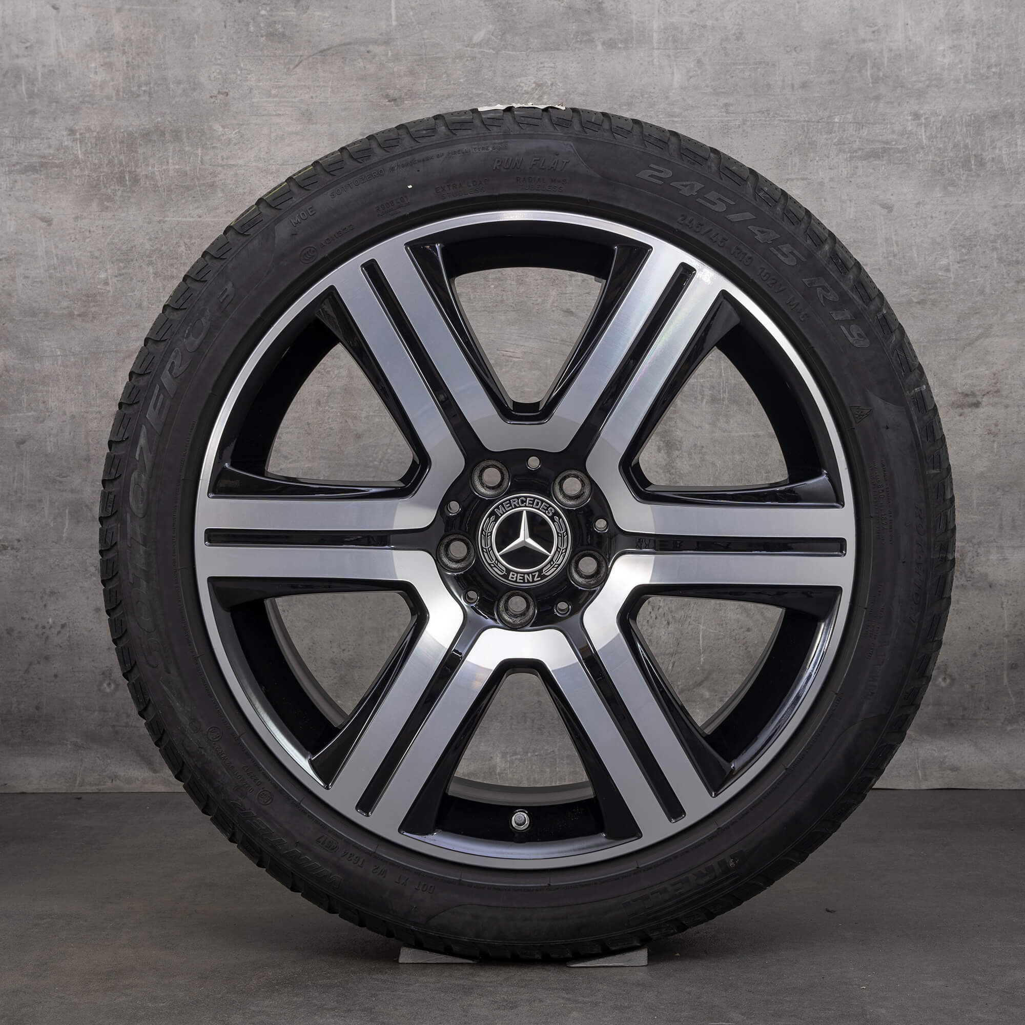 Originální zimni alu kola Mercedes Benz E-Class All Terrain 19" X213 disky A2534011600 černé lesklé soustružené