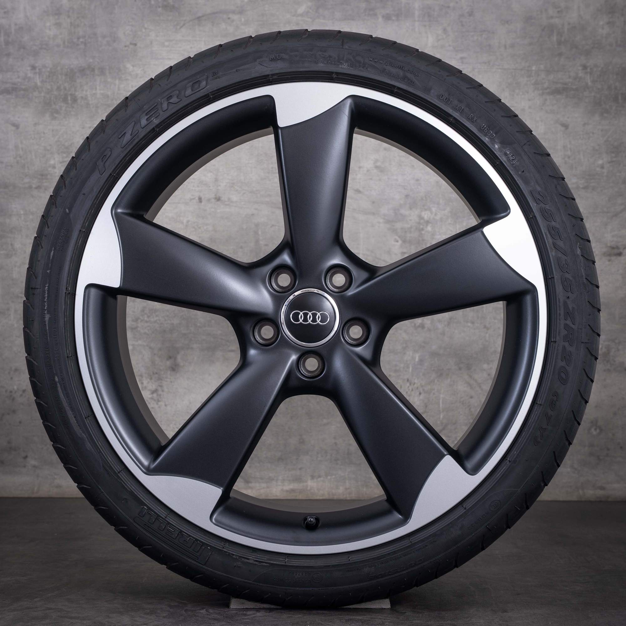 Originale Audi A6 S6-fælge 20 tommer 4G C7 Sommerhjul Rotor 4G0601025AC sort mat diamond cut