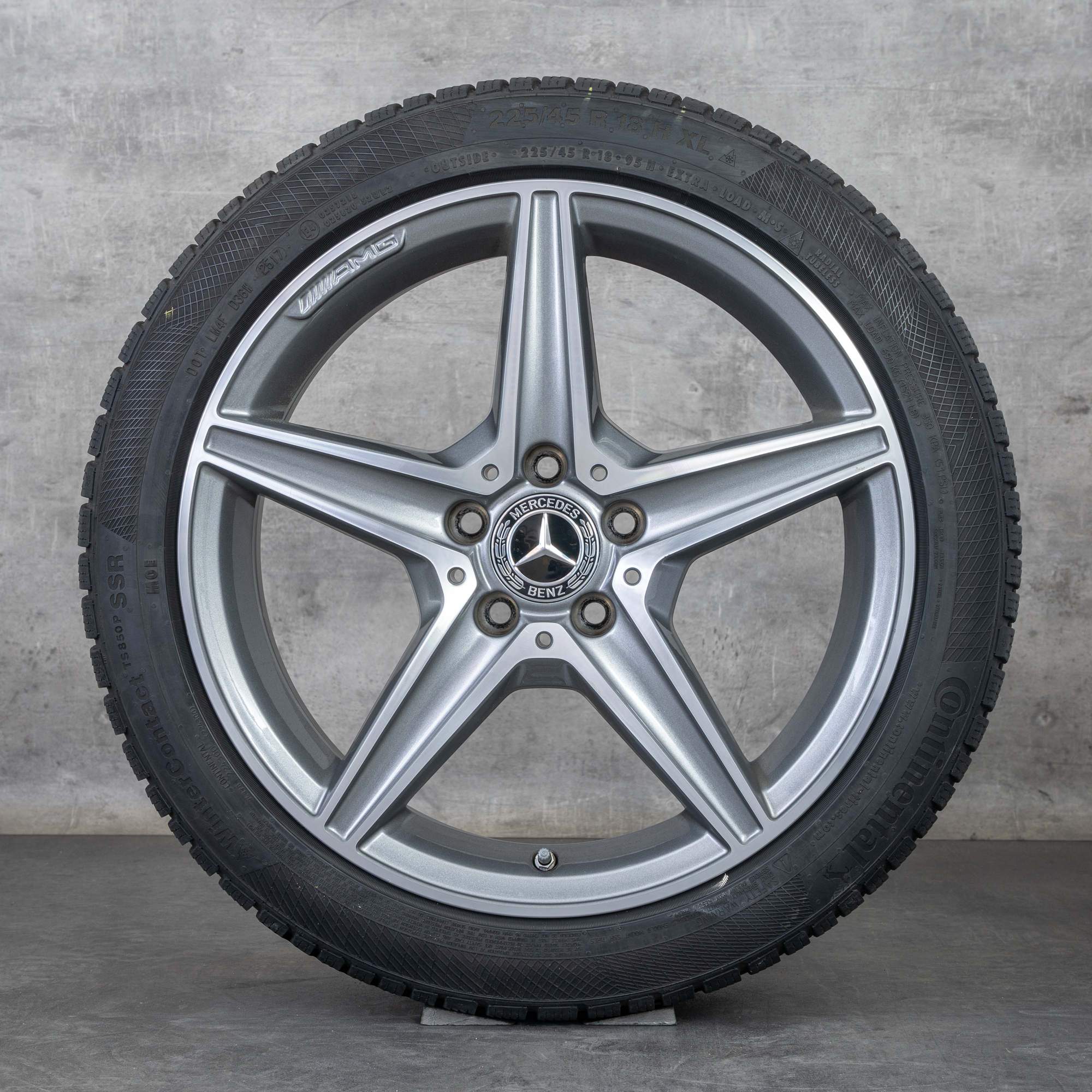 Oryginalne koła zimowe Mercedes Benz Klasa C AMG 18 cali W205 S205 C205 A205 Felgi A2054011100 czarny mat