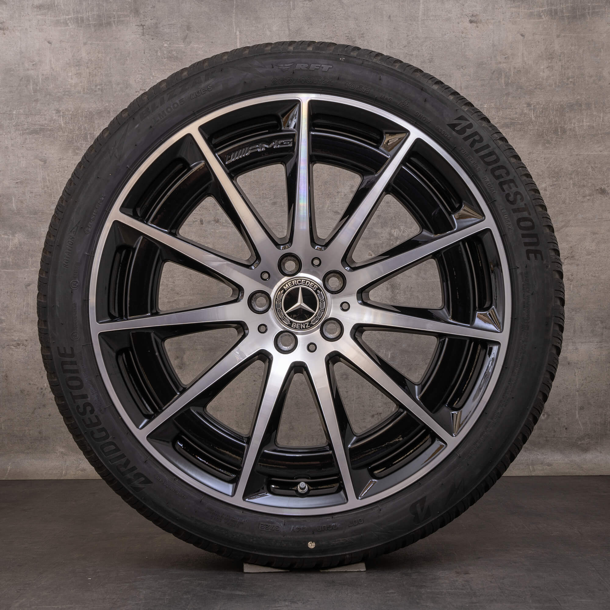 Alkuperäiset Mercedes Benz EQS & 53 AMG talvirenkaat 21 tuuman 4Matic V297 vanteet A2974011400 musta kiillotettu