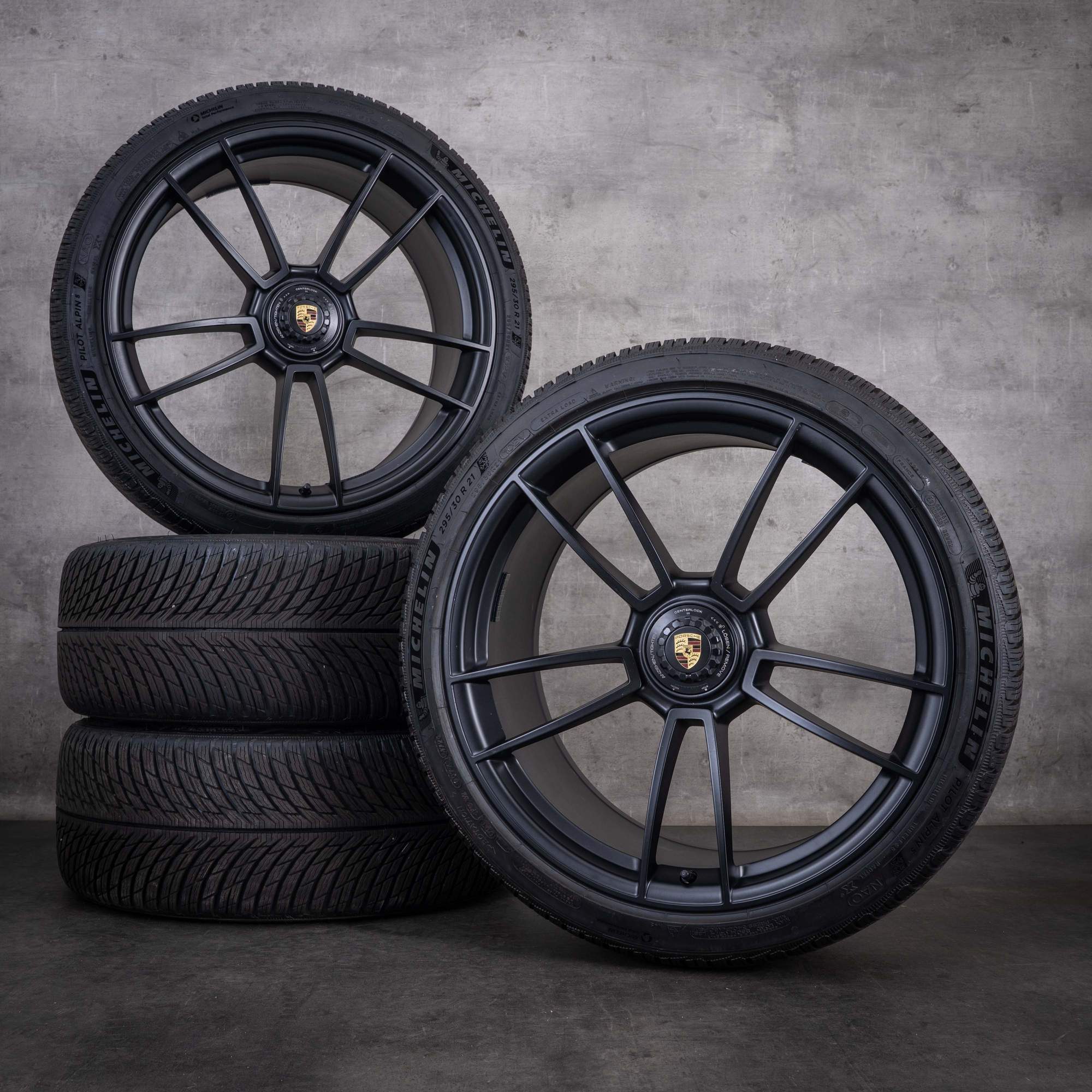 Originale Porsche 992 I vinterhjul 20 21 tommer GTS-fælge 992044602BA mat sort