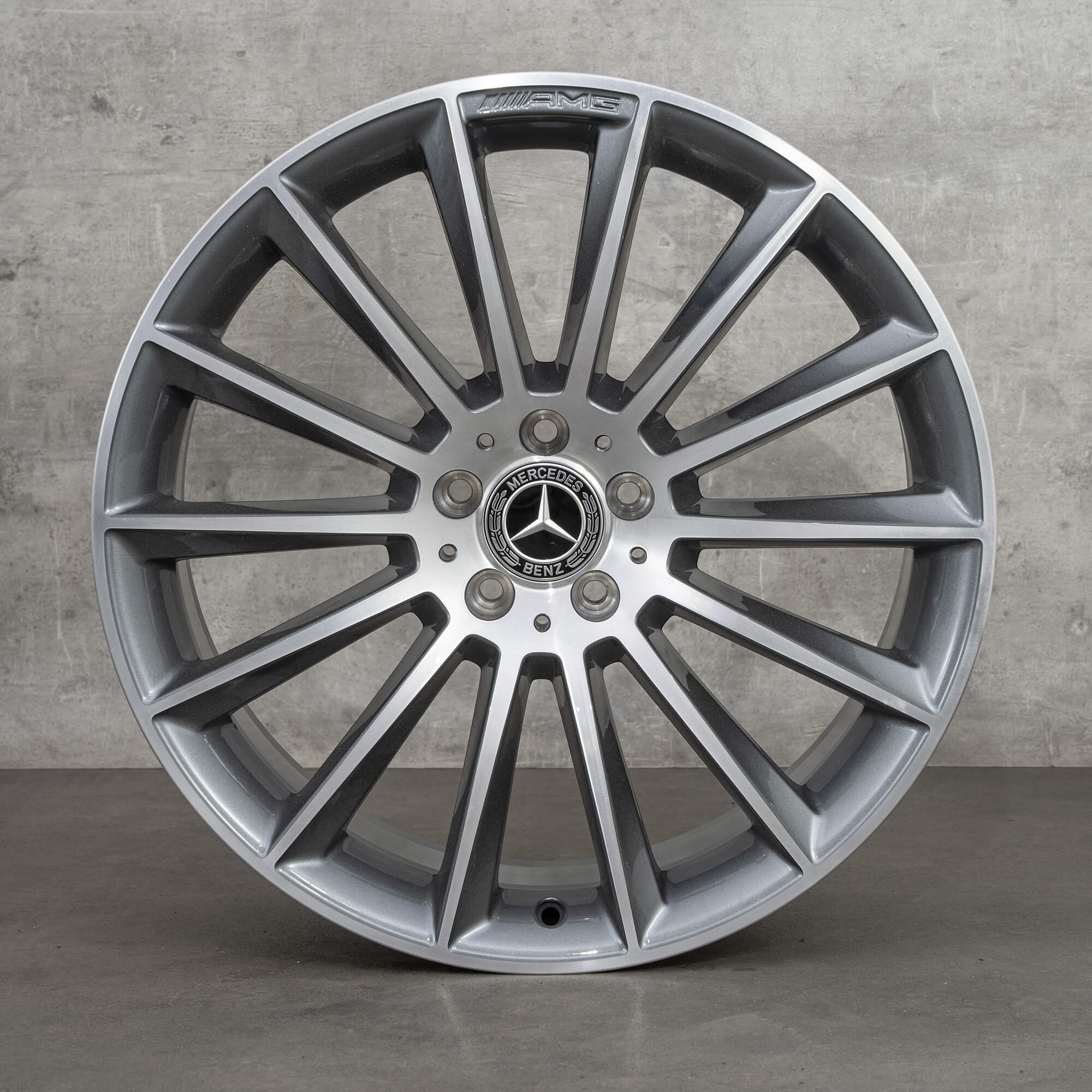 Original Mercedes Benz CLS AMG fælge 20 tommer W257 C257 A2574011900 A2574012000 himalaya grey glossy turned NEW