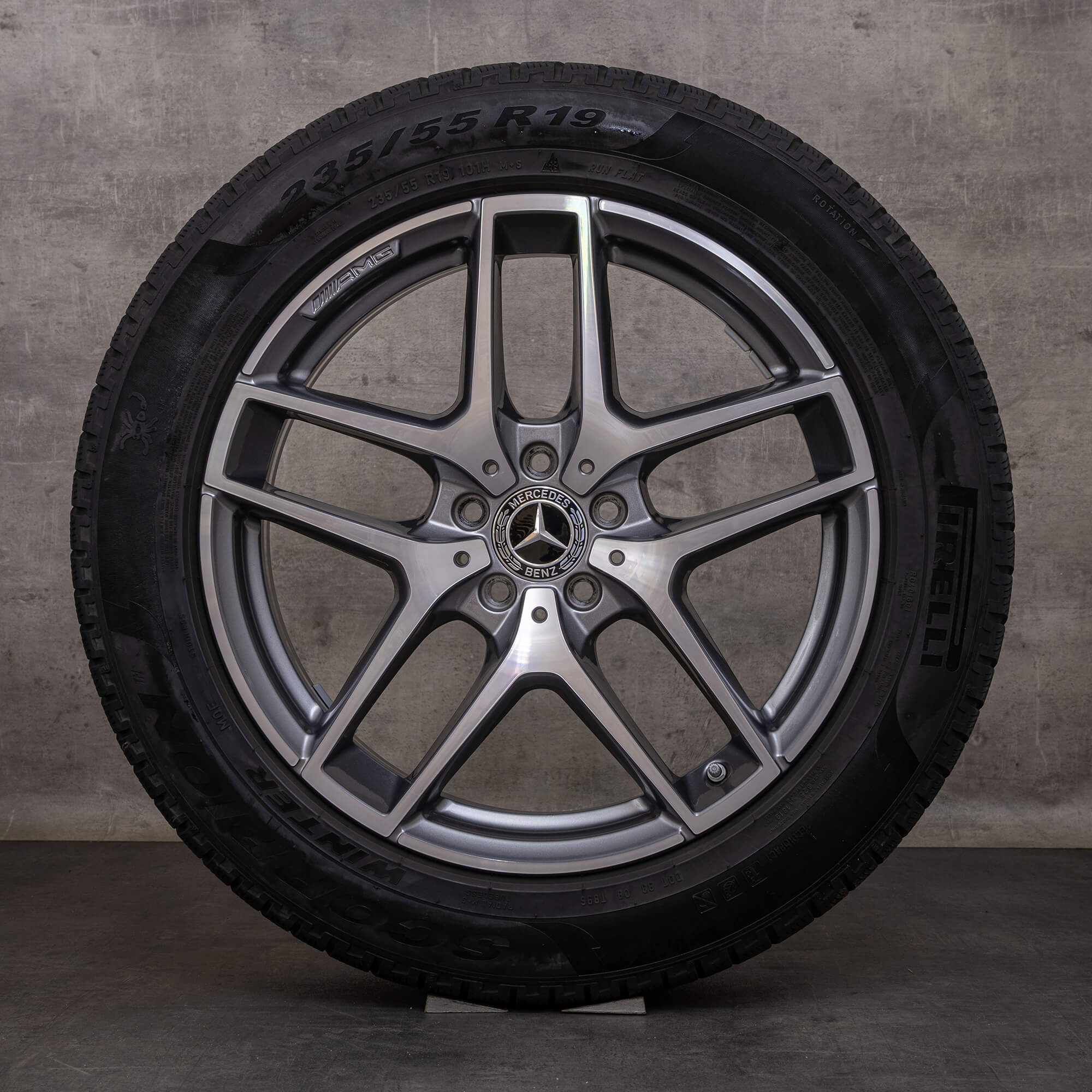 Alkuperäiset Mercedes Benz GLC & 43 AMG talvirenkaat 19 tuuman C253 X253 vanteet A2534011800 himalajanharmaa kiillotettu