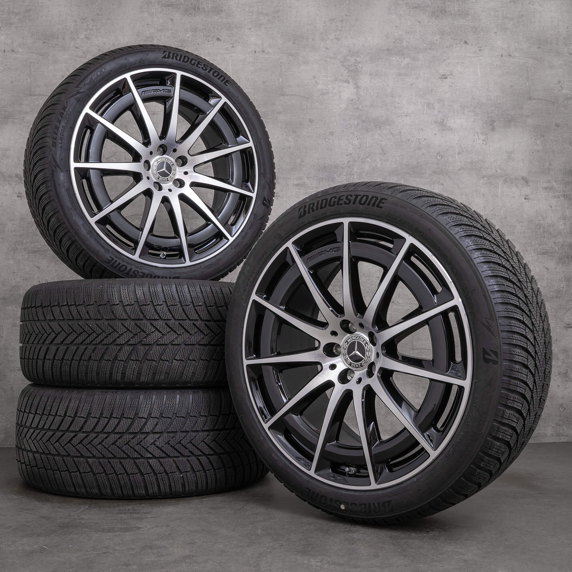 Llantas originales Mercedes Benz EQS 53 4Matic AMG de 21 pulgadas V297 llantas verano A2974011400 negro brillante torneado