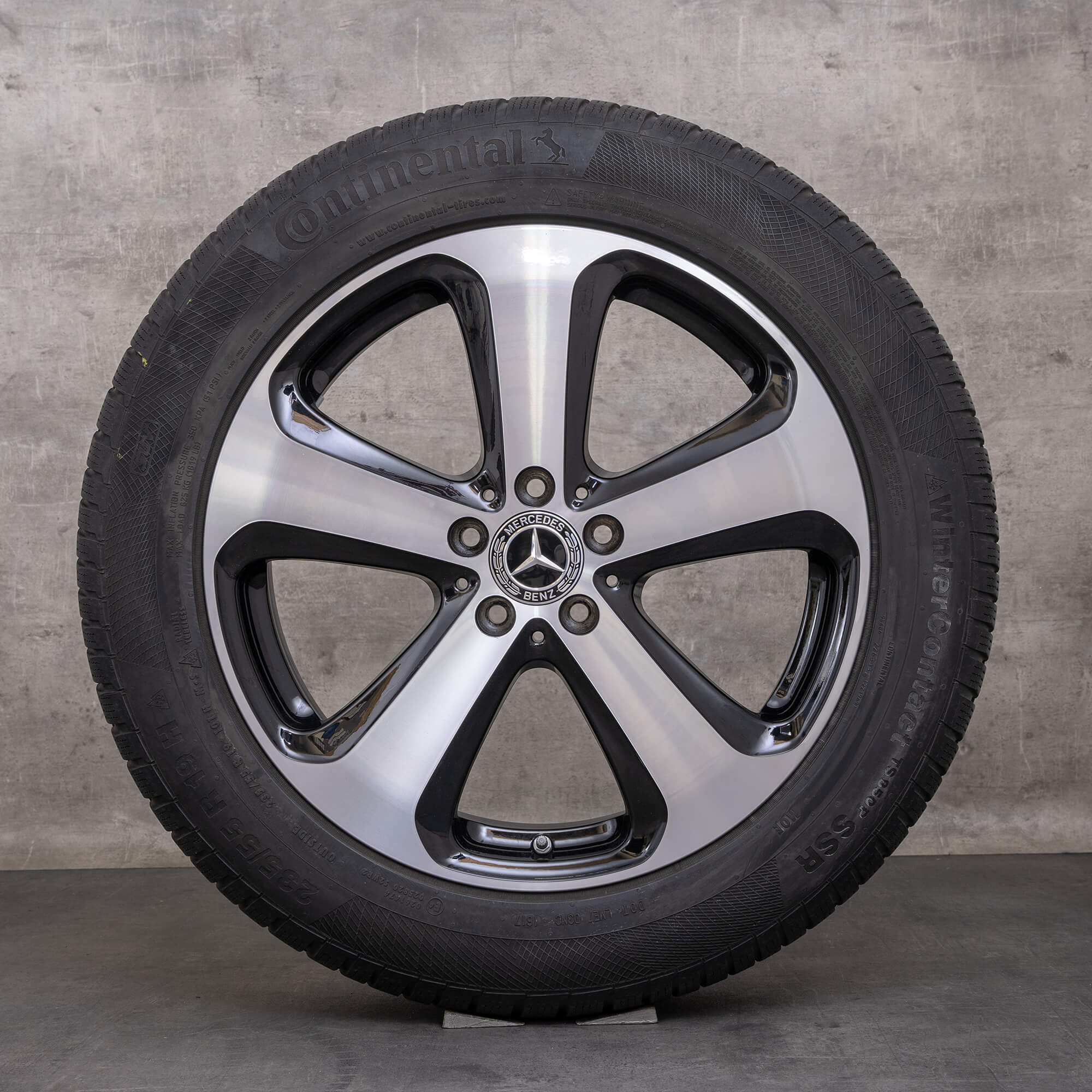 Orijinal Mercedes Benz GLC & 43 AMG kış jant lastik 19 inç X253 C253 jantlar A2534011000 siyah parlak tornalanmış