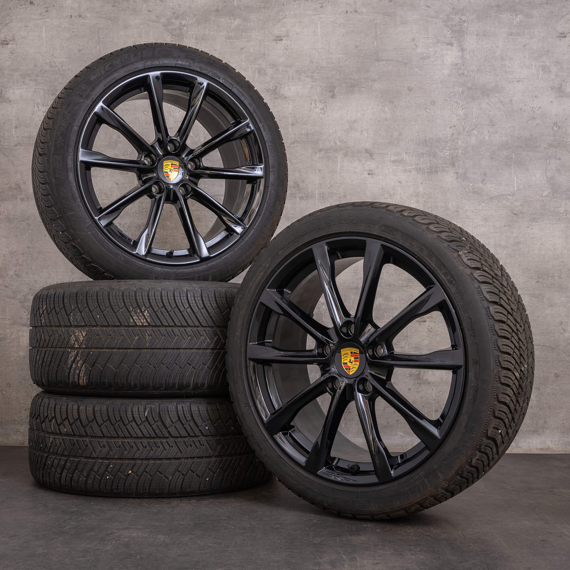 Oem Porsche Boxster Cayman pneus hiver 19 pouces 982 S GTS T jantes 982601025 982601025A noir brillant