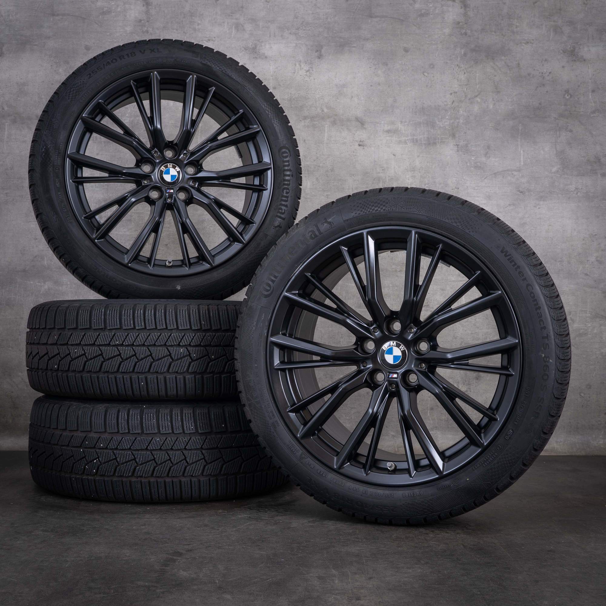Original BMW 2er 3er 4er Winterräder 18 Zoll G42 G20 G21 G22 G23 Felgen Styling 796 M 6885305 6885306 jet black matt