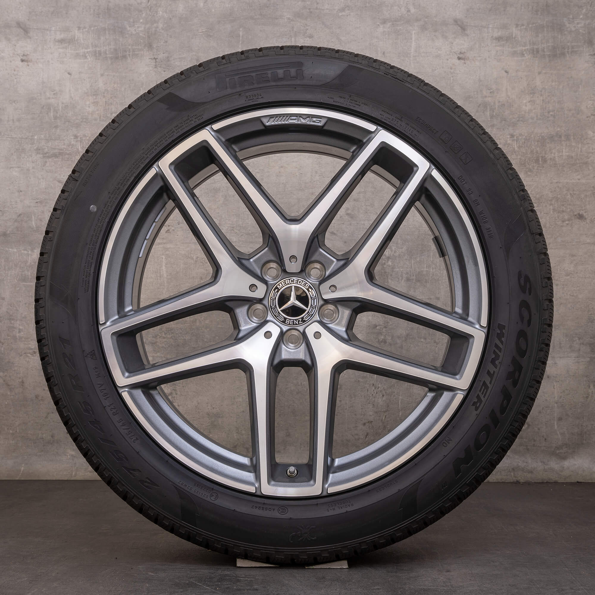 Oryginał Mercedes Benz GLE 43 63 & S AMG koła zimowe 21 cali C292 felgi A2924012900 A2924011700 himalaya szary polerowane