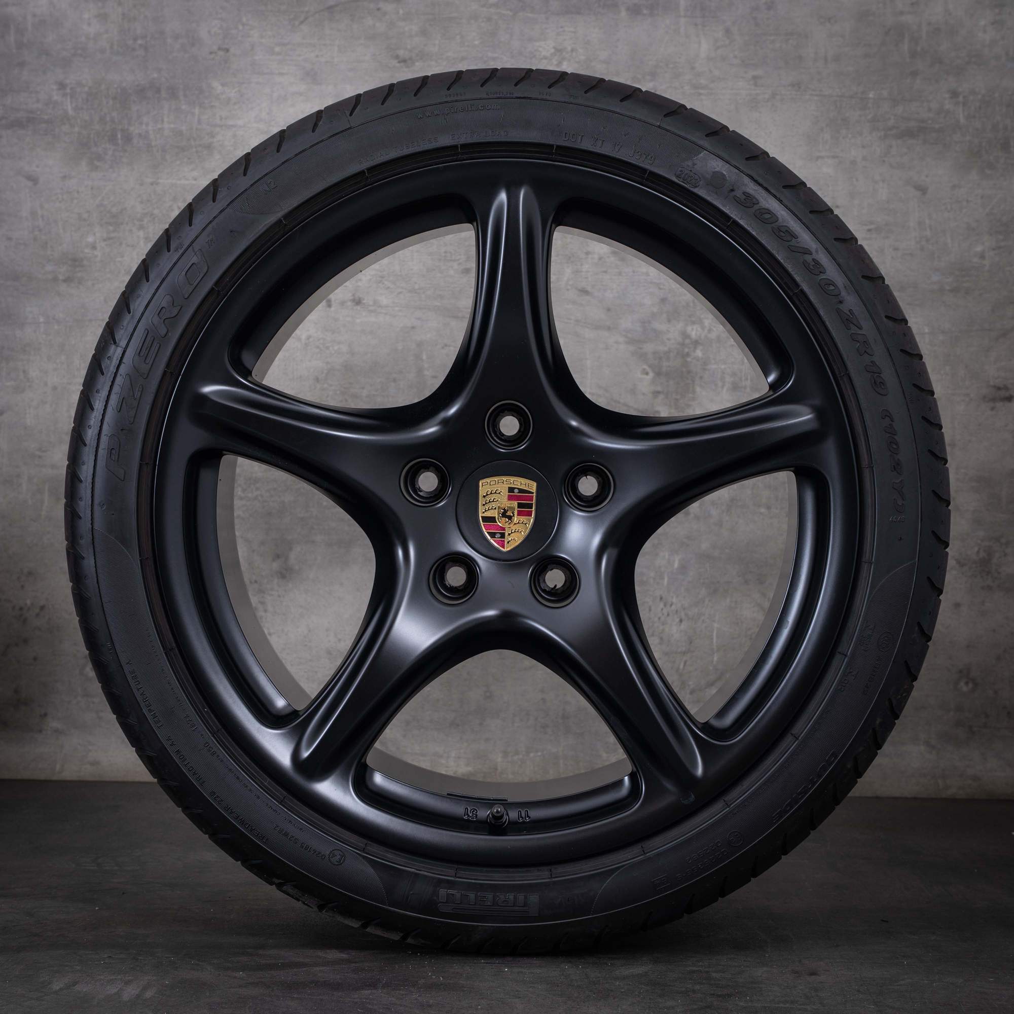 Original Porsche 997 Felgen 19 Zoll Carrera 4 S GTS  Sommerräder 99736215603 99736216203 schwarz matt
