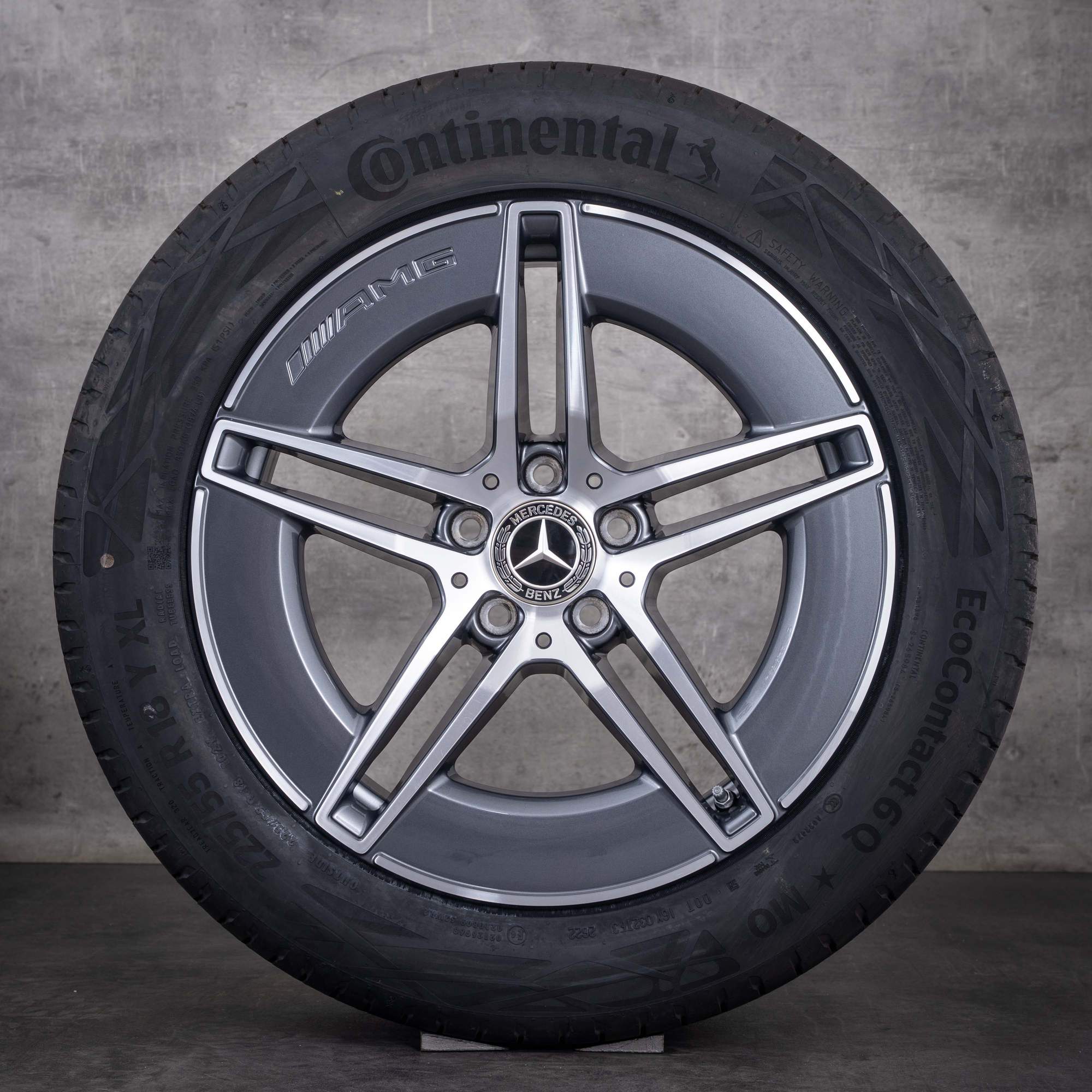 Original Mercedes Benz E-Klasse AMG Winterräder 18 Zoll W214 S214 Felgen A2144011700 himalaya grey glanzgedreht
