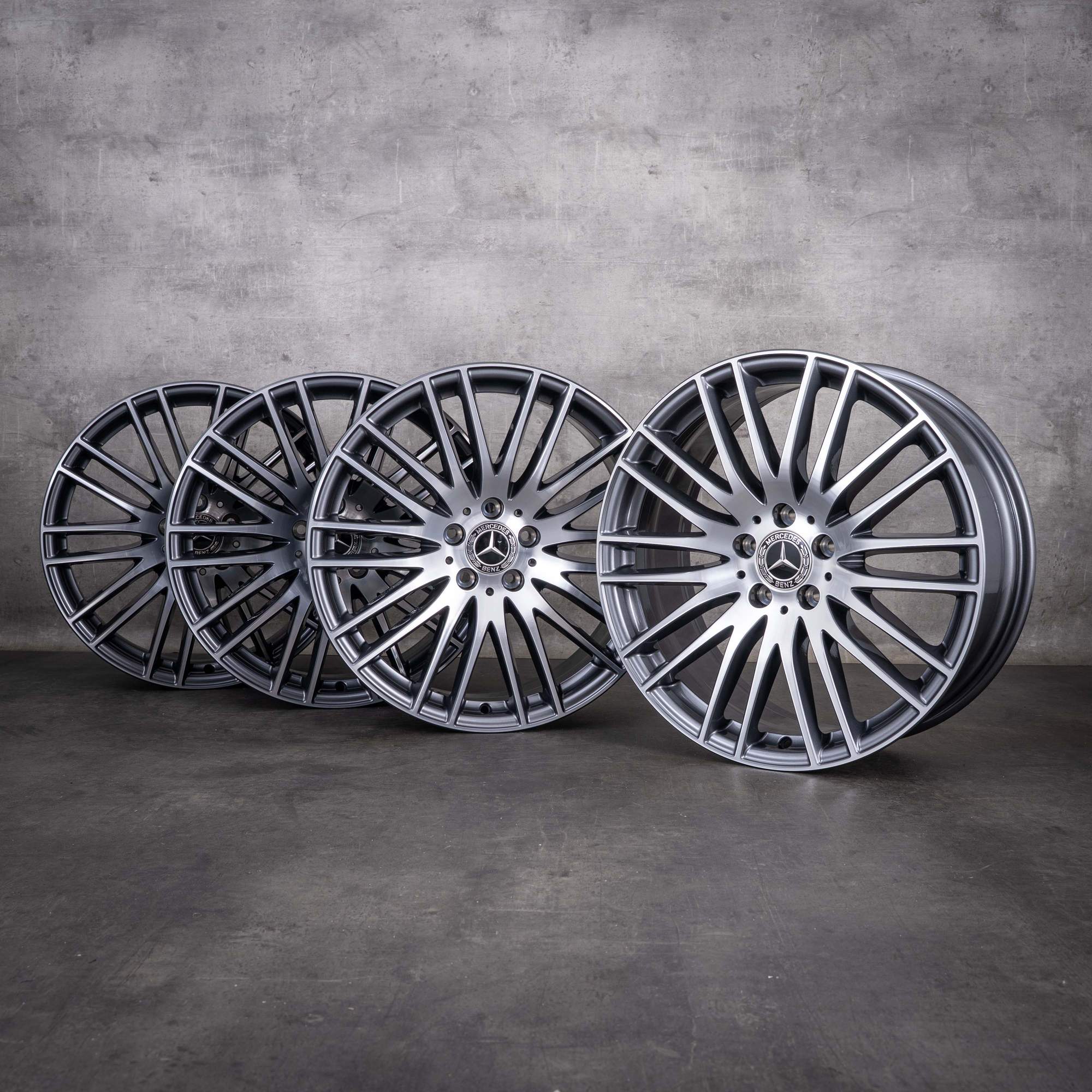 OEM Mercedes-Benz GLC 19inch rims X254 C254 A2544014900 Himalaya Gray Front diamond cut NEW