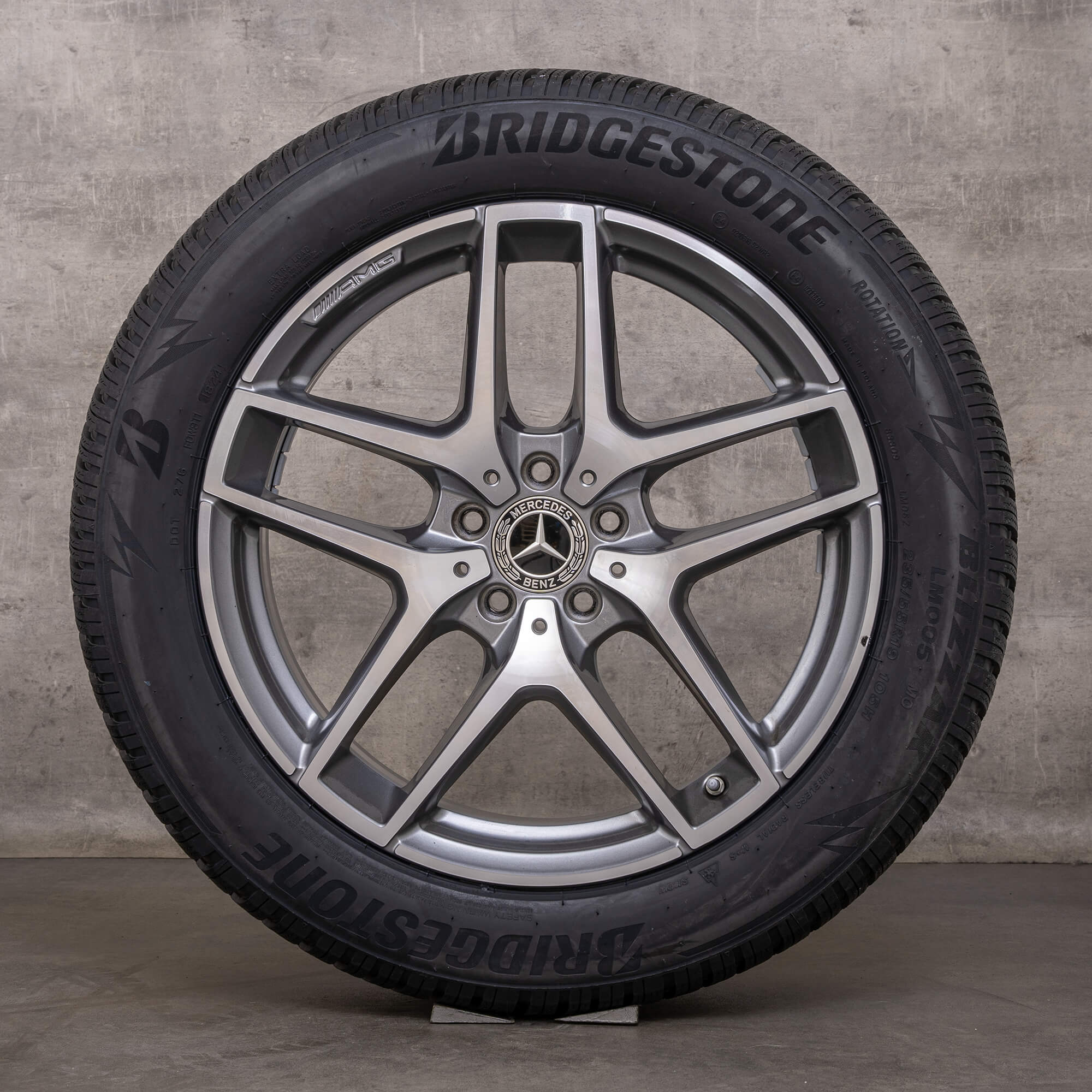 Orijinal Mercedes Benz GLC & 43 AMG Winterrder 19 inç C253 X253 jantlar A2534011800 himalaya gri parlak tornalanmış