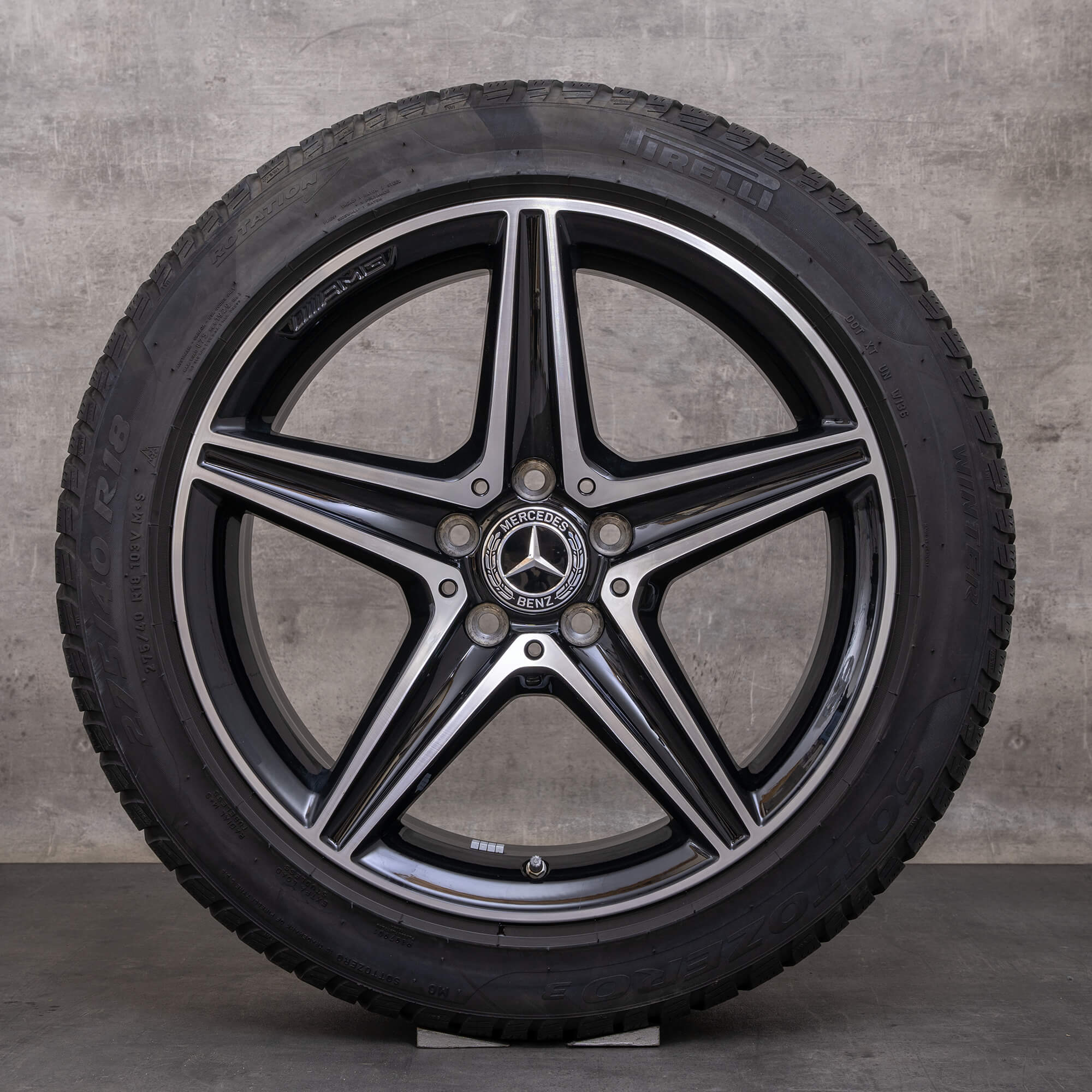 Orijinal Mercedes Benz E-Serisi AMG kış jant lastik 18 inç W213 S213 A238 C238 E300 jantlar A2134011800 A2134011900 siyah parlak tornalı