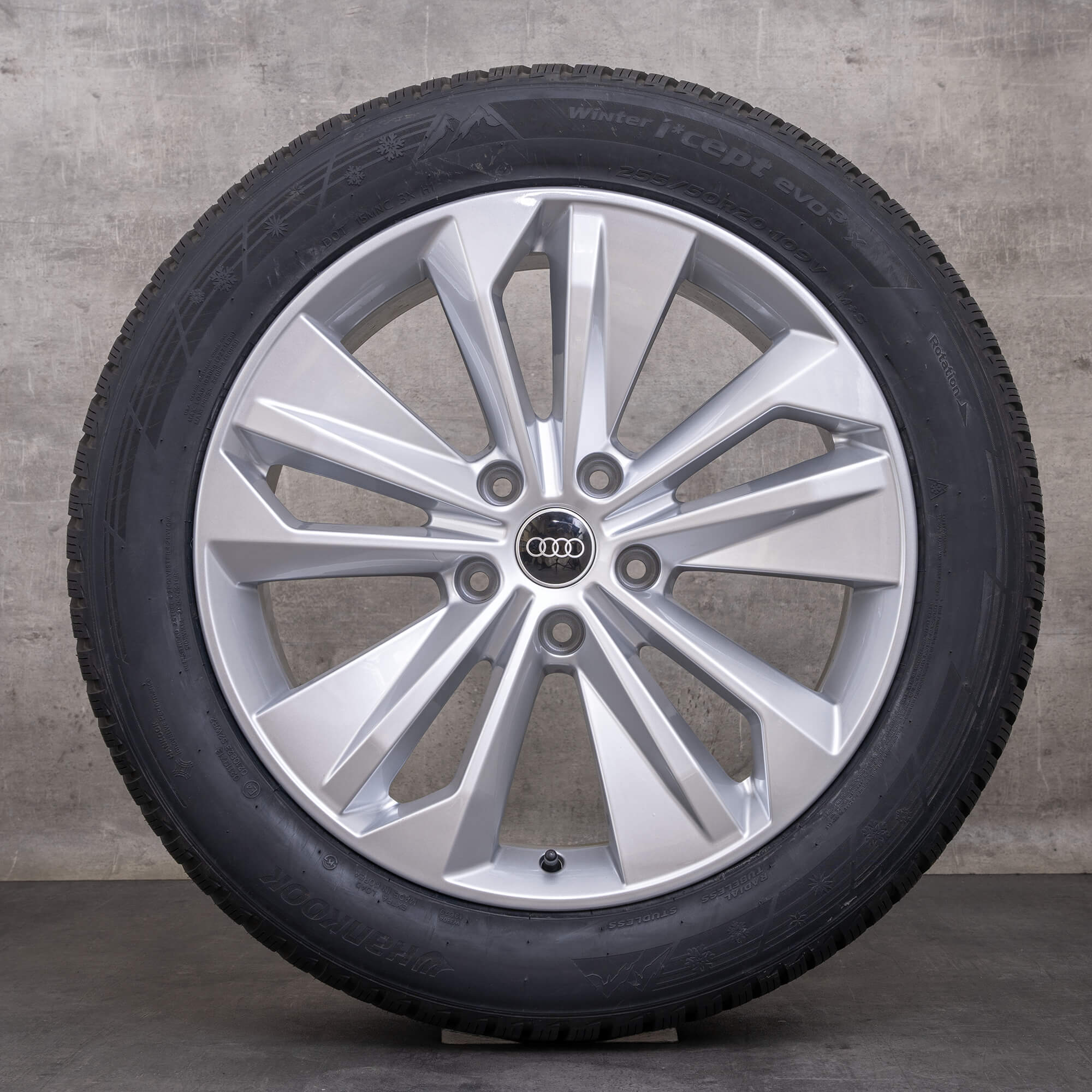 Original Audi Q6 SQ6 e-tron Winterräder 20 Zoll GF Felgen 85H601025BP 85H601025BQ Flax silber NEU