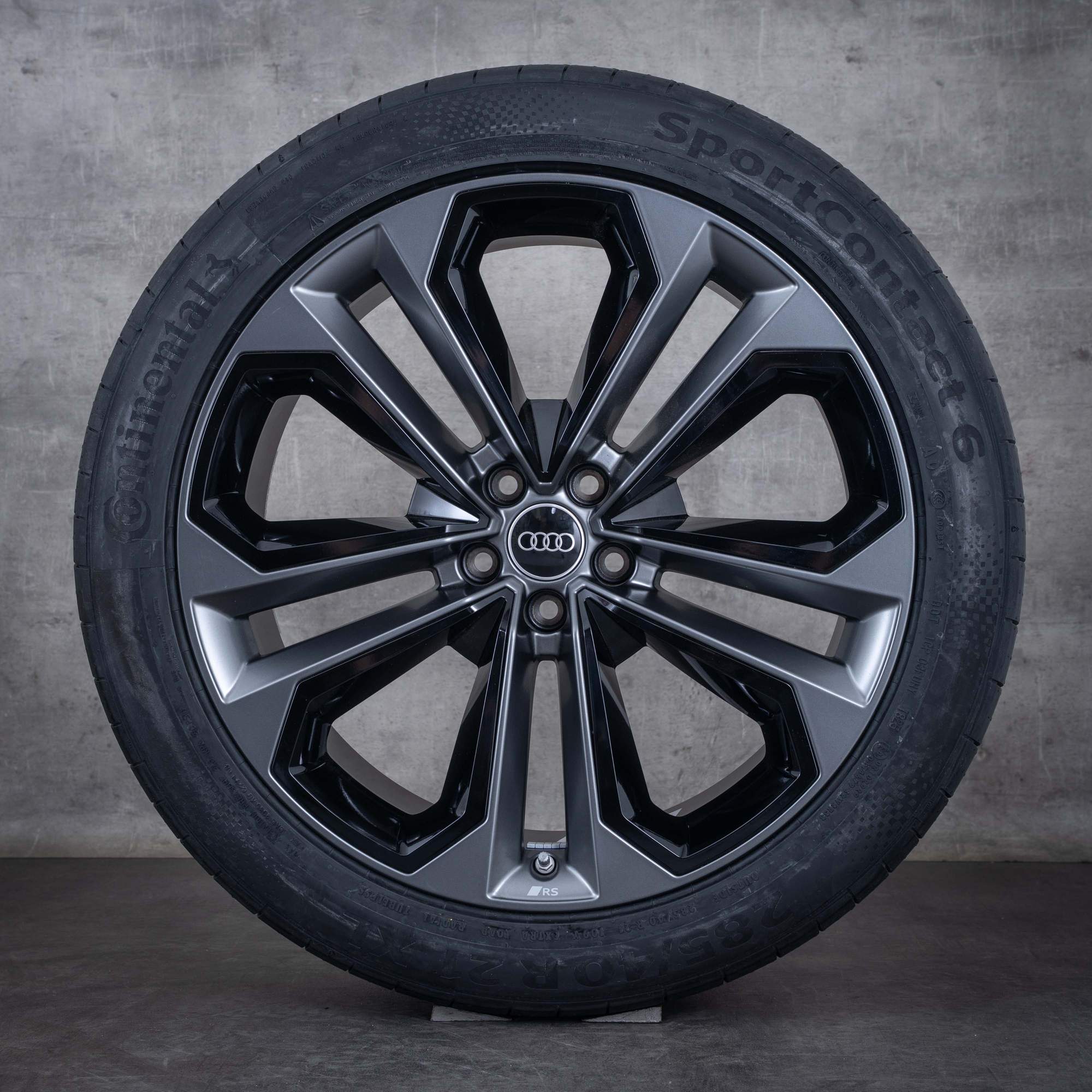 Original Audi Q7 SQ7 Felgen 21 Zoll 4M Sommerräder 4M0601025DD titan matt schwarz glanz