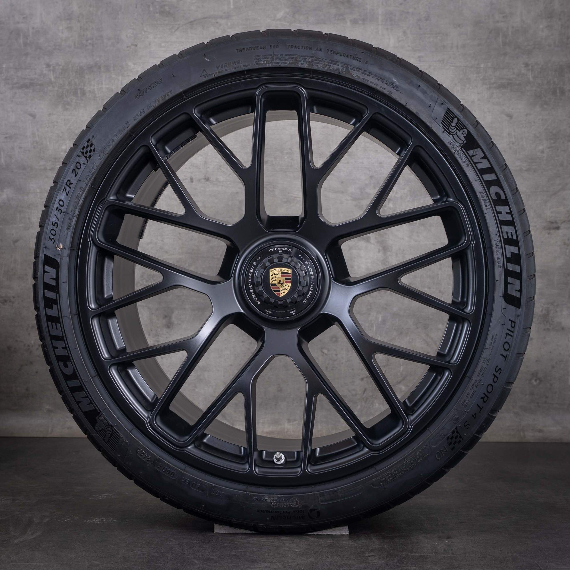 Llantas originales Porsche 991 de 20 pulgadas Turbo S de ruedas de verano 99136216234 99136215734 negro mate