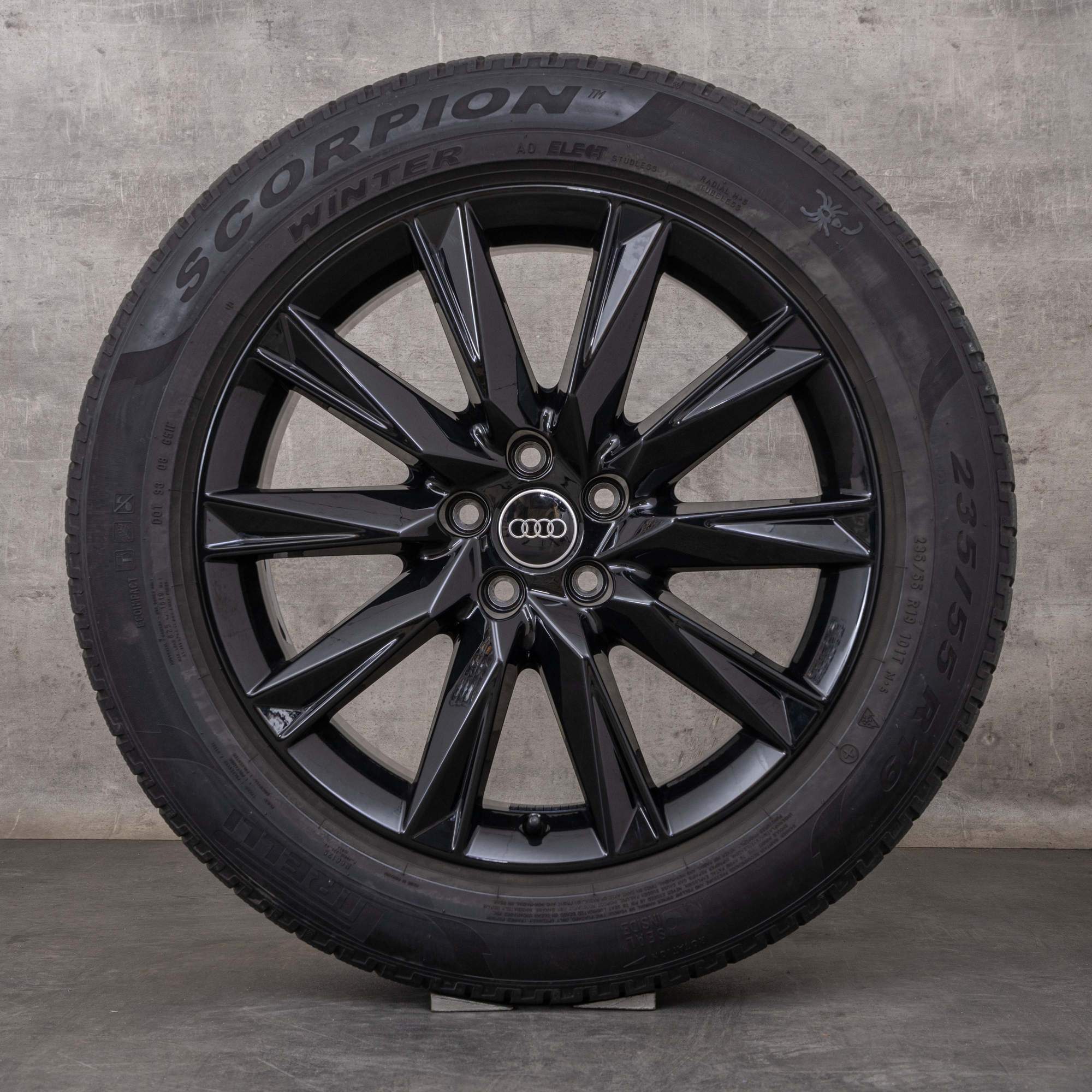 Original Audi e-tron Q4 & Sportback Winterräder 19 Zoll FZ Felgen Lamina 89A071499 schwarz glanz