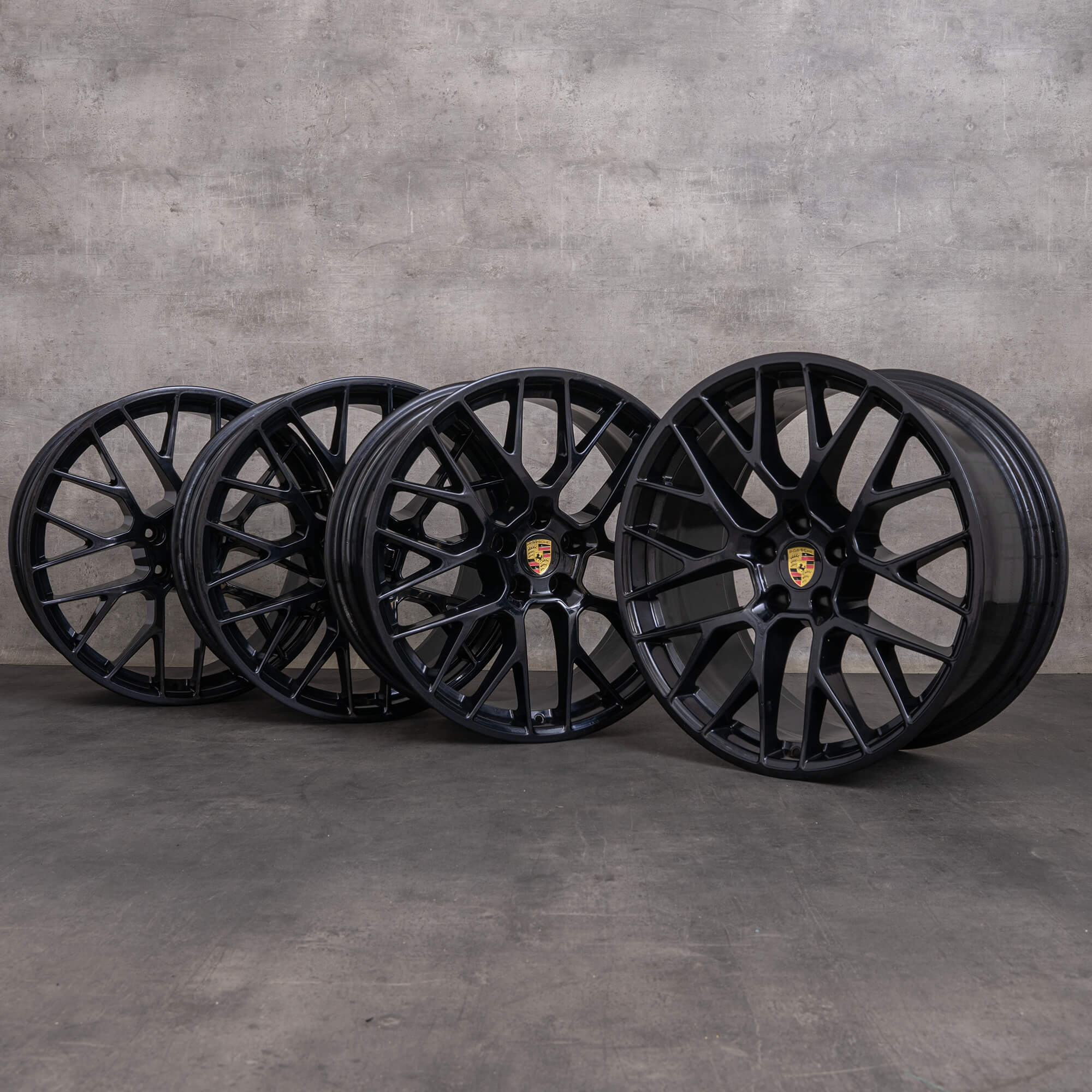 Originele Porsche Macan I & II velgen 20 inch 95B601025BF 95B601025BG zwart glanzend