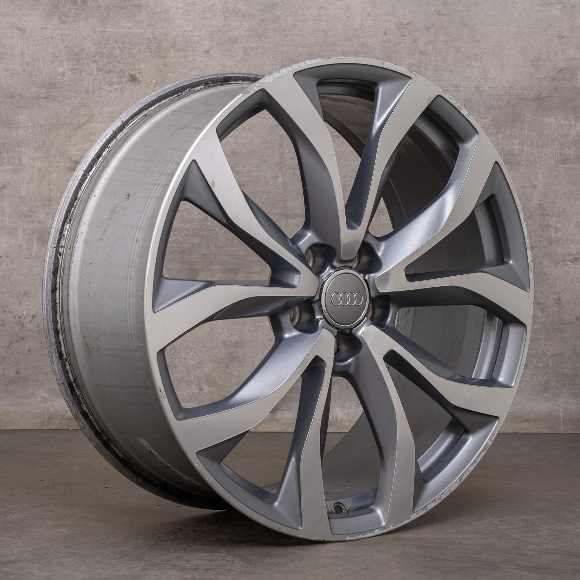 Llanta de aleación original Audi A6 S6 20 pulgadas 4G C7 4G0601025G titanio pulido 8,5x20 ET45