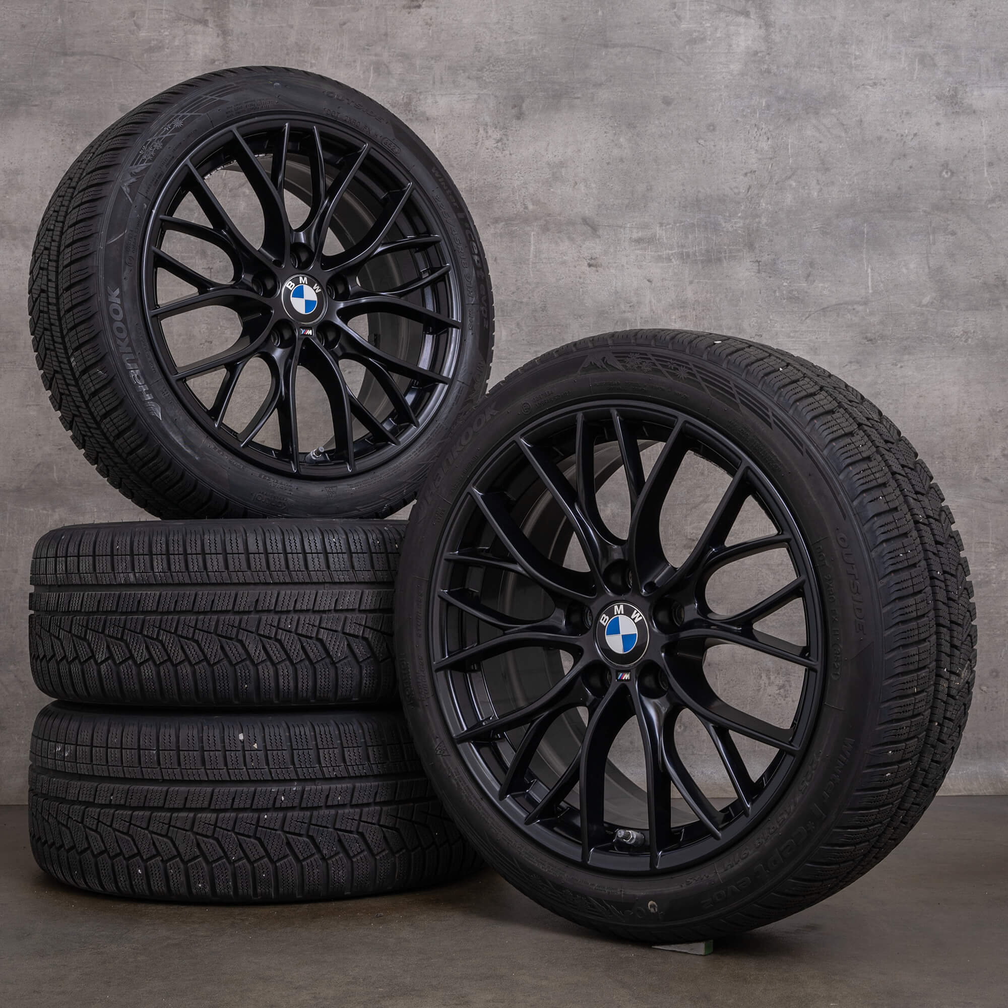Originální zimni alu kola BMW řady 3 4 18" F30 F31 F32 F33 Gran Coupé F36 disky styling 405 M 6865157 černá matná