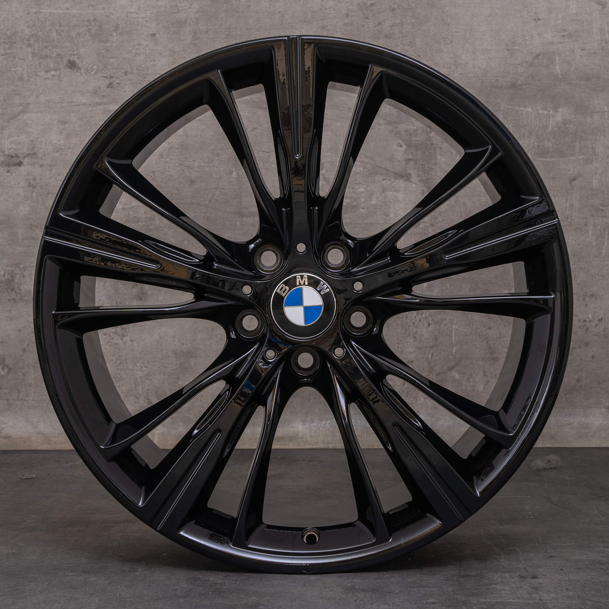 Original BMW Seria 3 4 jante 20 inch F30 F31 F32 F33 F36 Gran Coupe Styling 660 6872158 6872159 negru lucios