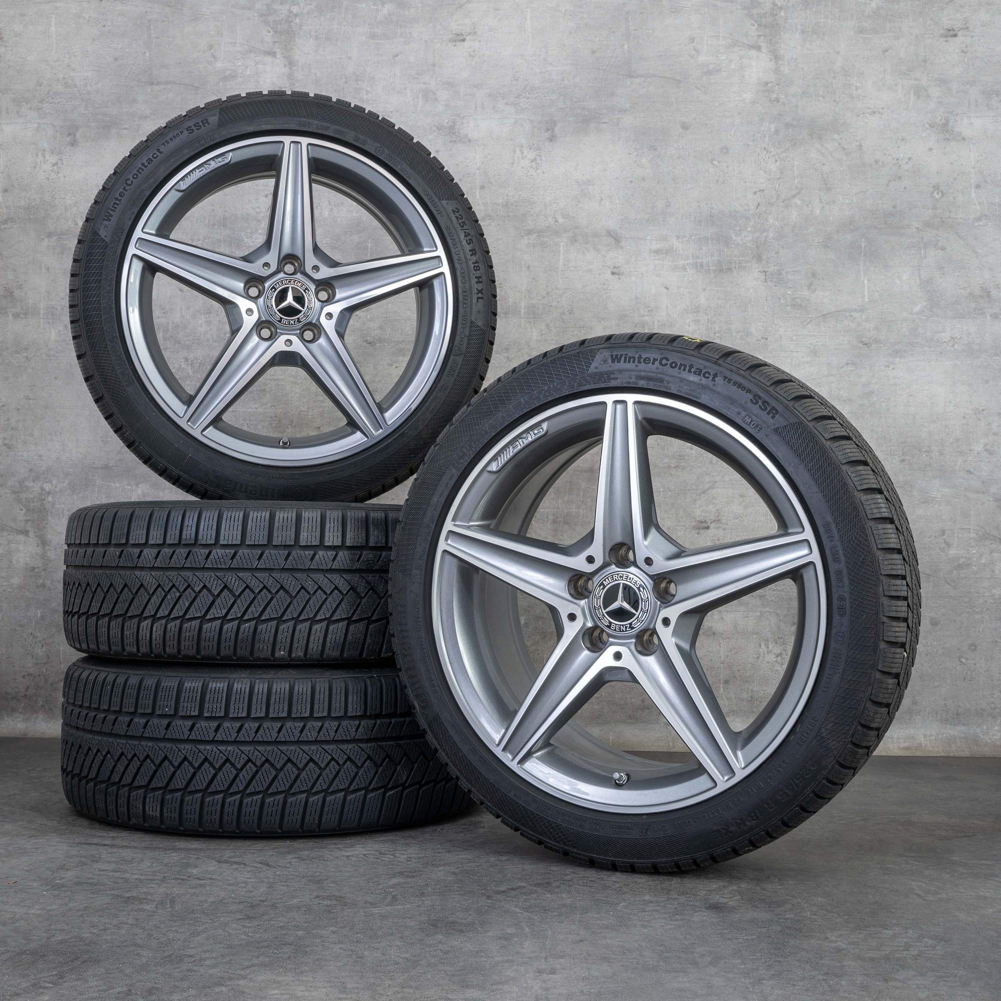 Original Mercedes Benz C-Klasse AMG Winterräder 18 Zoll W205 S205 C205 A205 Felgen A2054011100 schwarz matt
