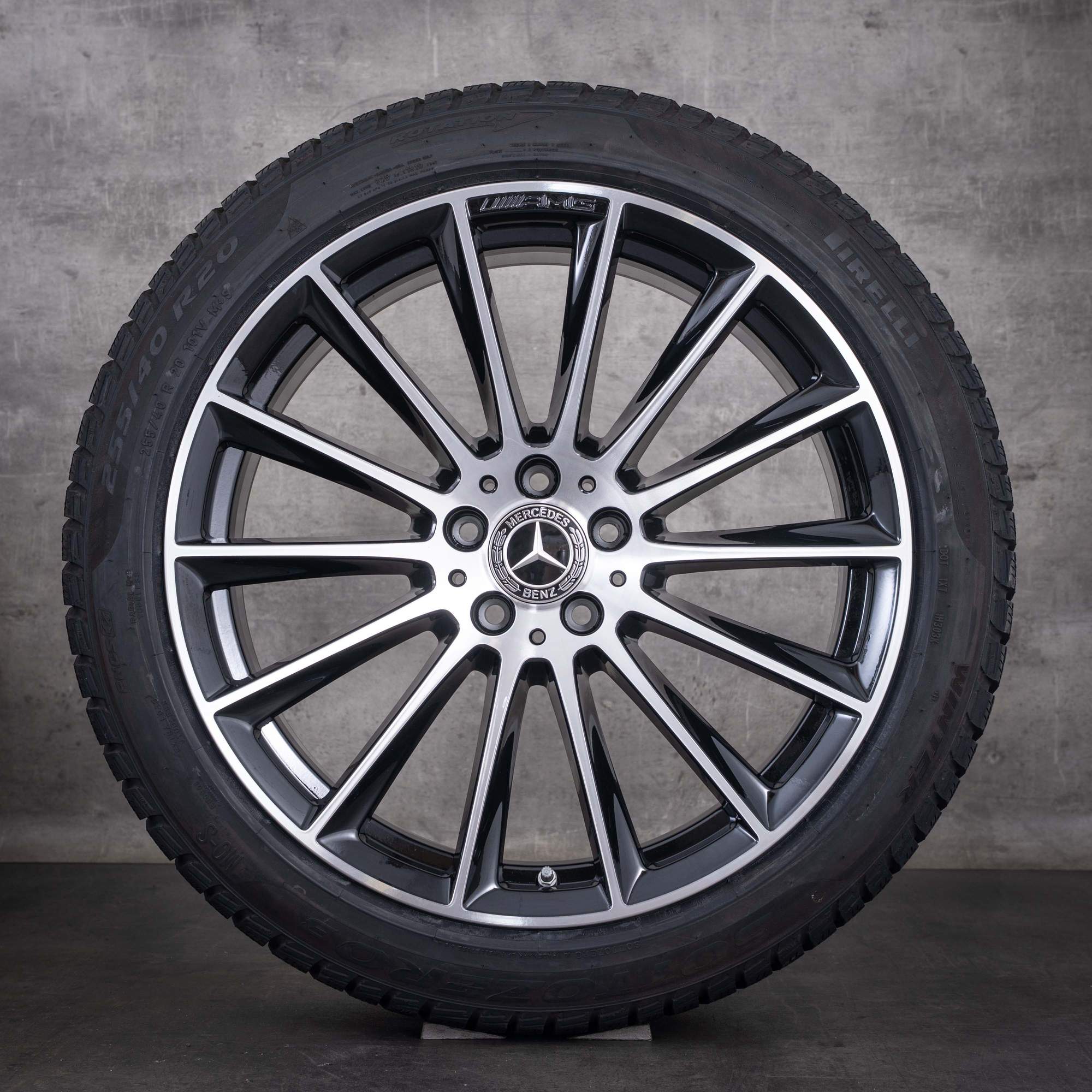 Jante originale Mercedes-Benz Clasa S AMG pentru anvelope de iarnă 20 inch W223 cod A2234011500 negre diamantate la față