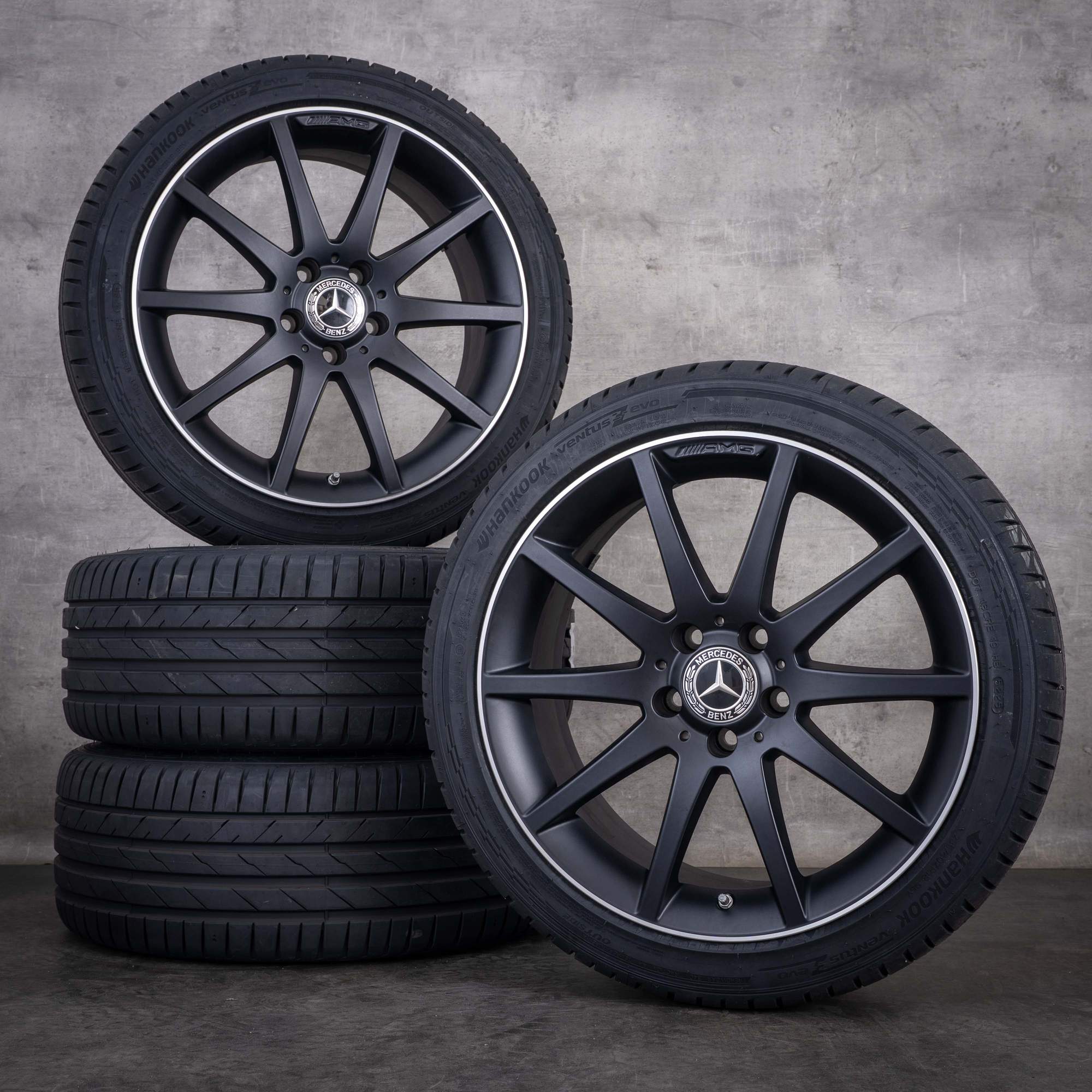 Original Mercedes Benz SLK 55 SLC 43 AMG Felgen 18 Zoll R172 Sommerräder A1724013002 schwarz matt glanzgedreht