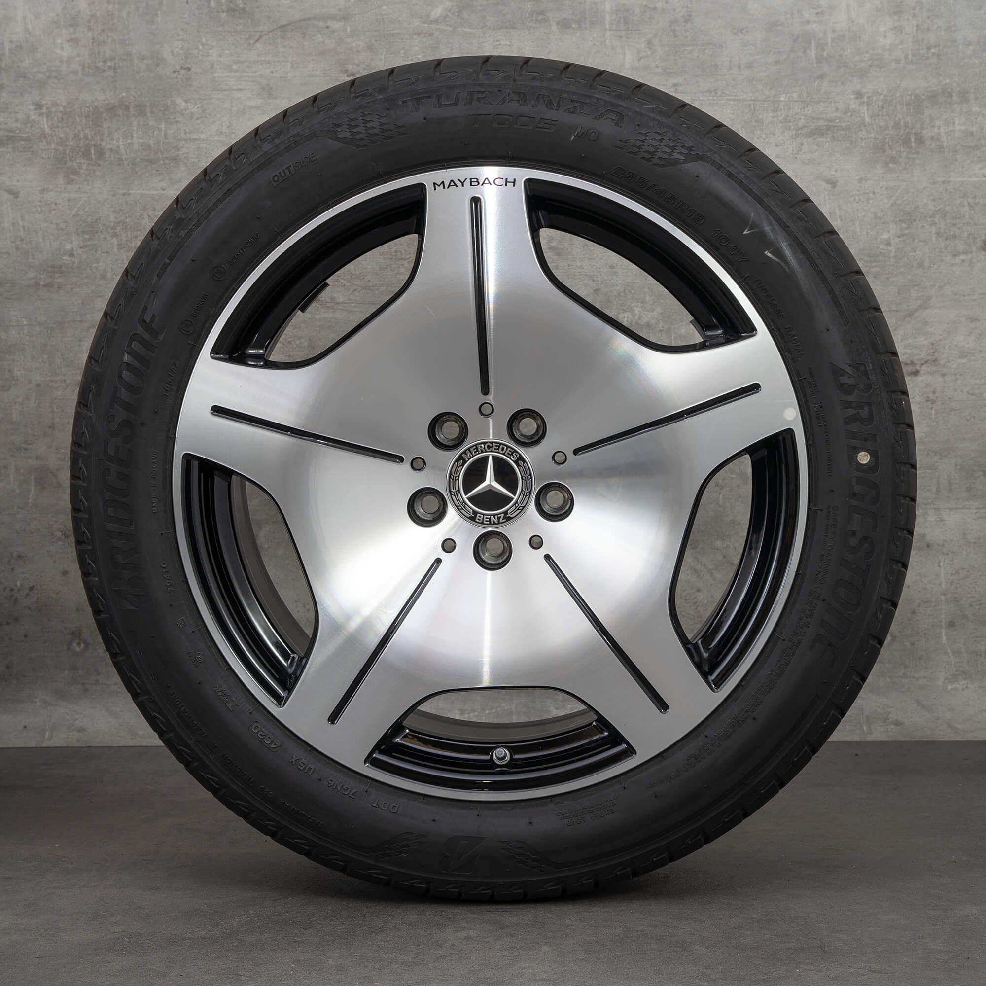 Llantas originales Mercedes Maybach Clase S 19 pulgadas Z223 W223 llantas de verano A2234016900 negro brillante torneado NUEVO