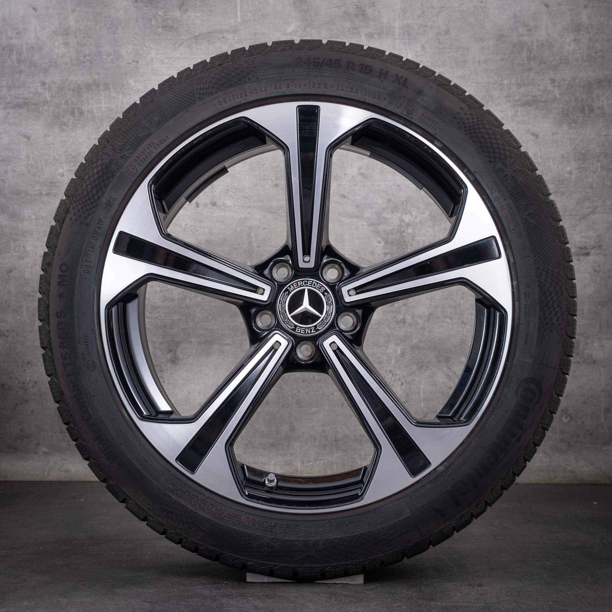 Original Mercedes Benz E-Klasse Winterräder 19 Zoll W214 S214 Felgen A2144013600 schwarz glanzgedreht