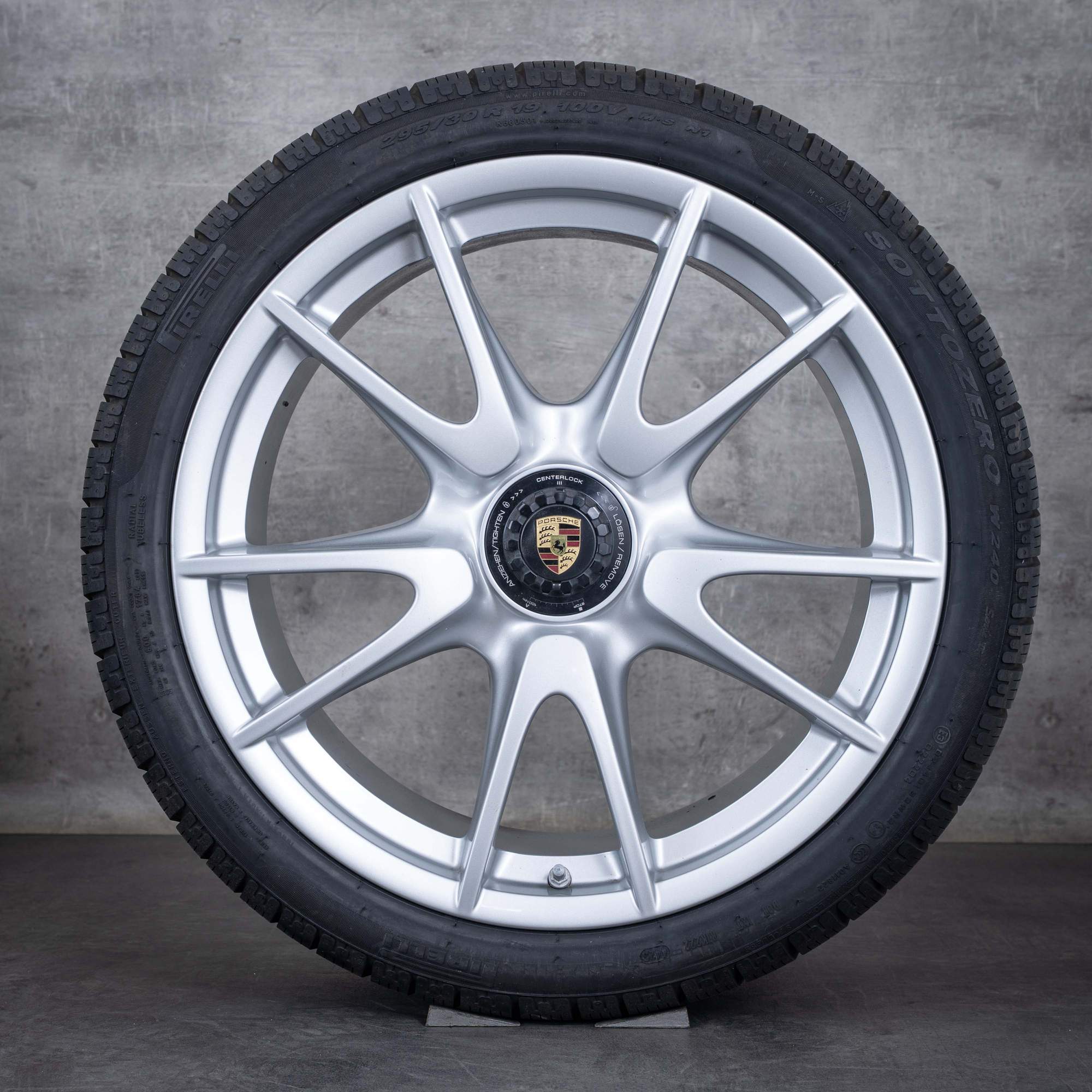 Alkuperäiset Porsche 997 talvirenkaat 19 tuuman GT3 vanteet 99736215795 99736216390 silver glossy