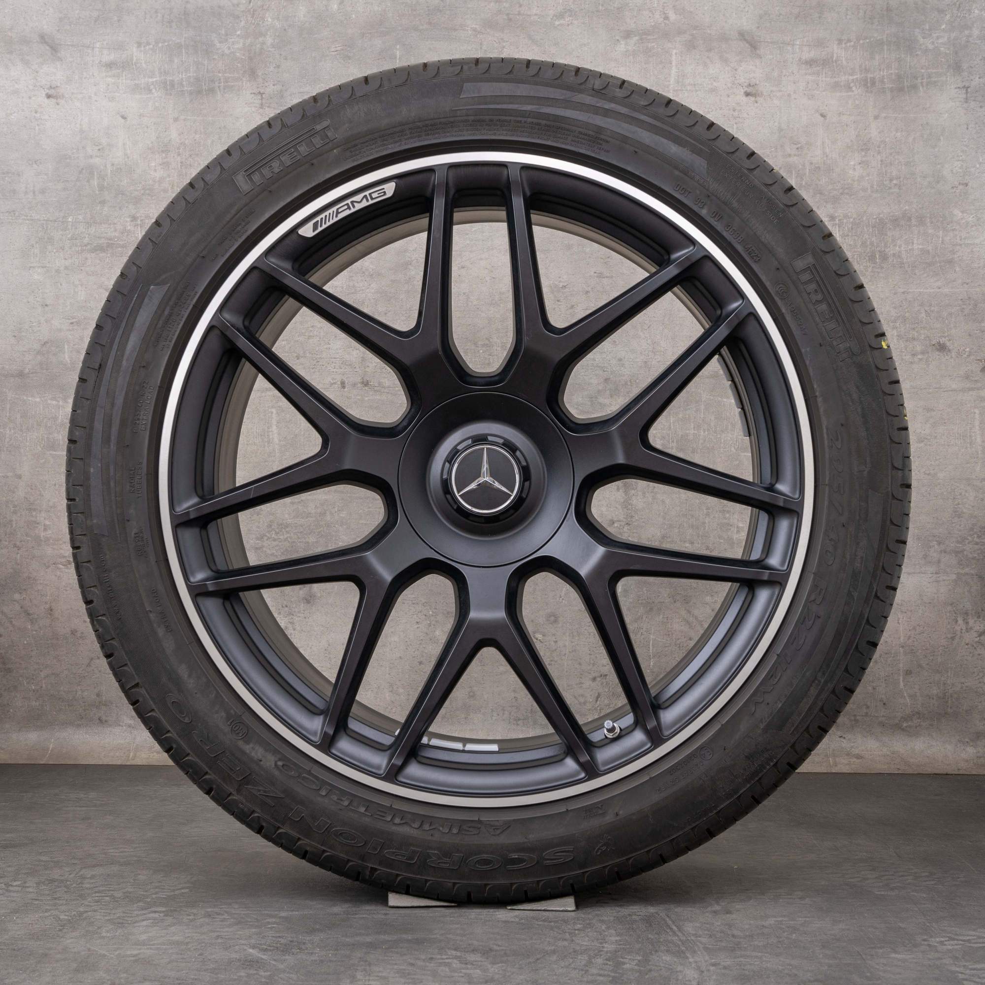 Alkuperäiset Mercedes Benz G-sarjan G63 AMG-vanteet 22 tuuman W465 W463A kesäpyörät A4634012000 Vahvempi kuin aika musta matta kiillotettu käännetty