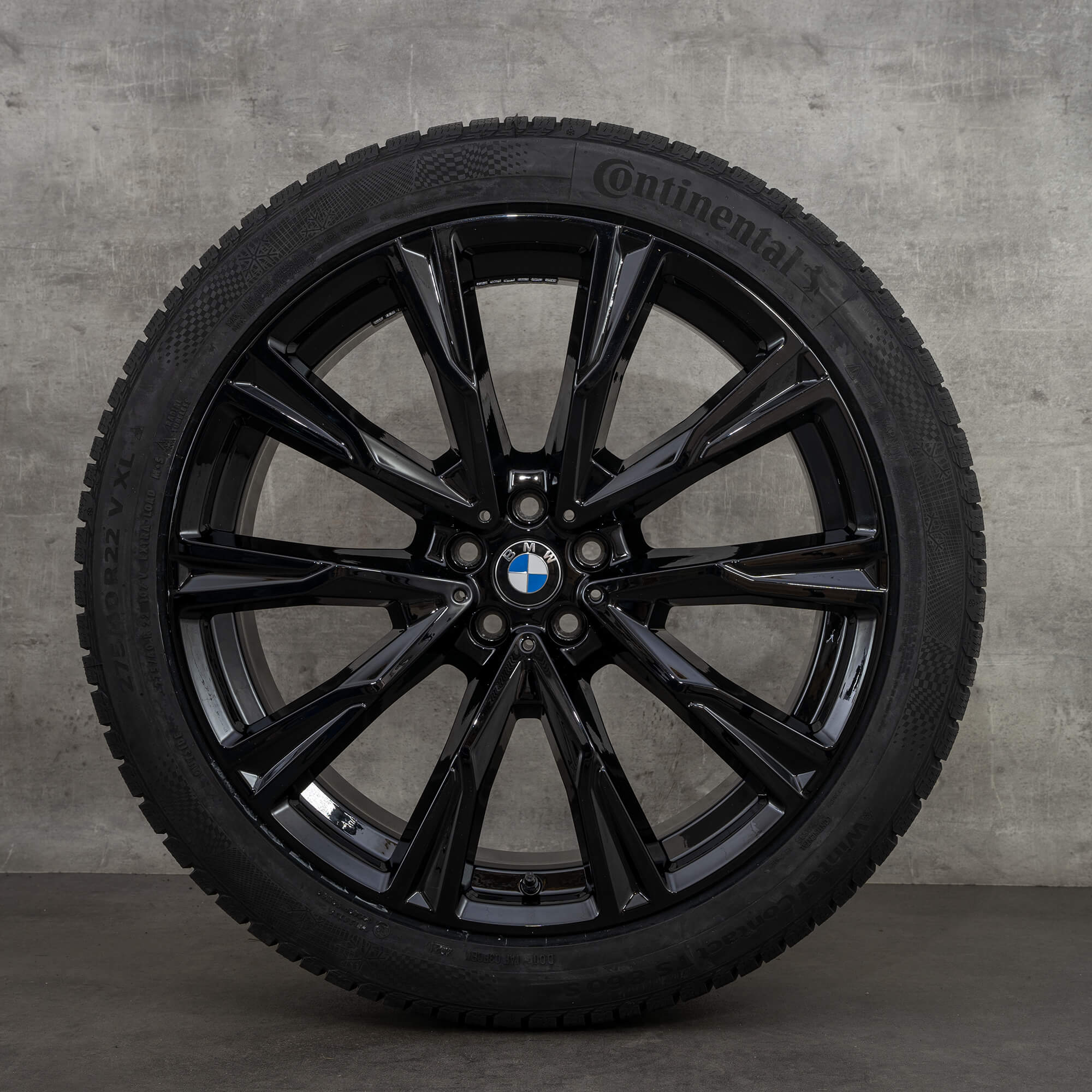 OEM BMW X7 wheels 22 inch G07 summer 8074222 8090109 styling 758 black glossy