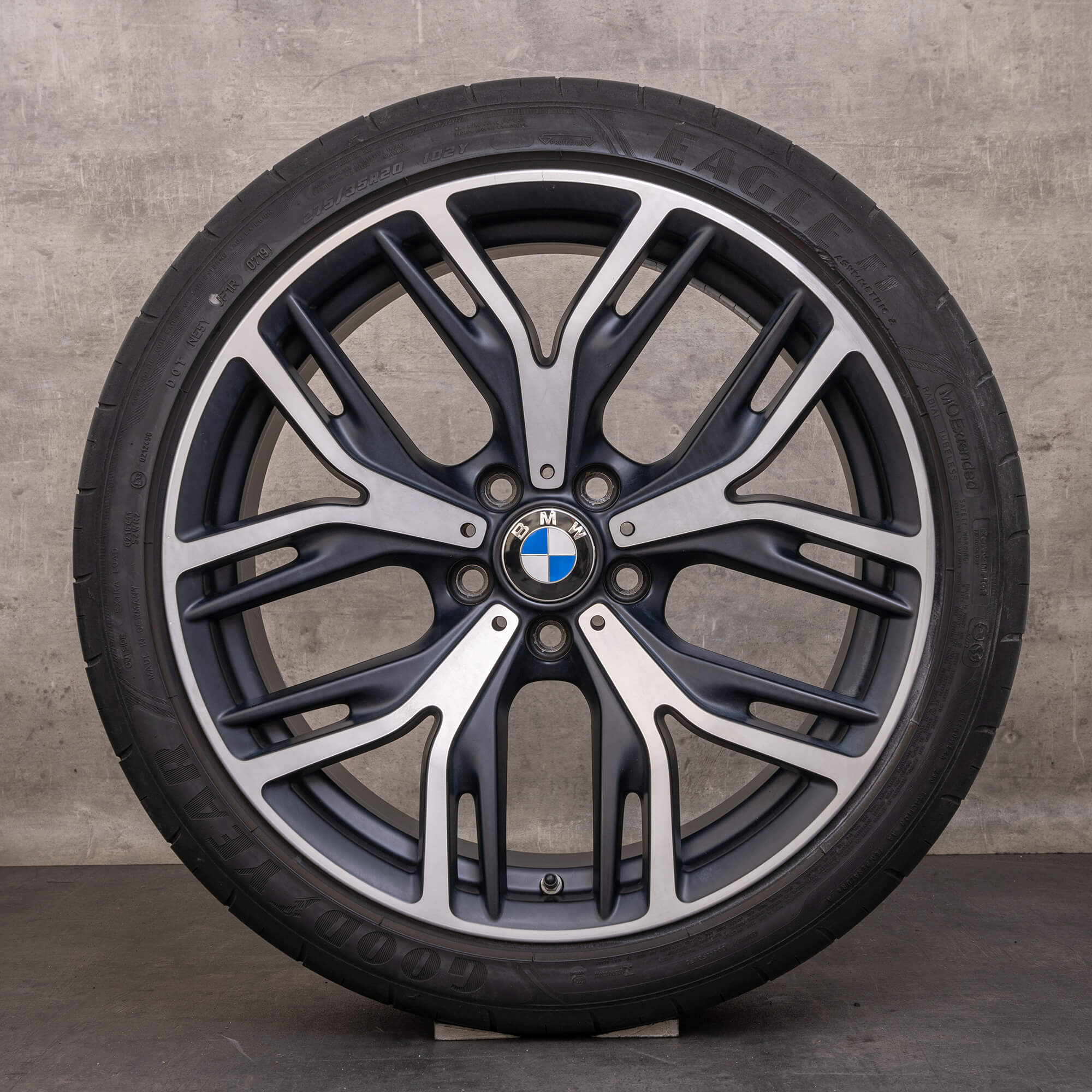 Original BMW X3 X4 Felgen 20 Zoll F25 F26 Sommerräder Styling 542 6864262 6864263 schwarz matt glanzgedreht