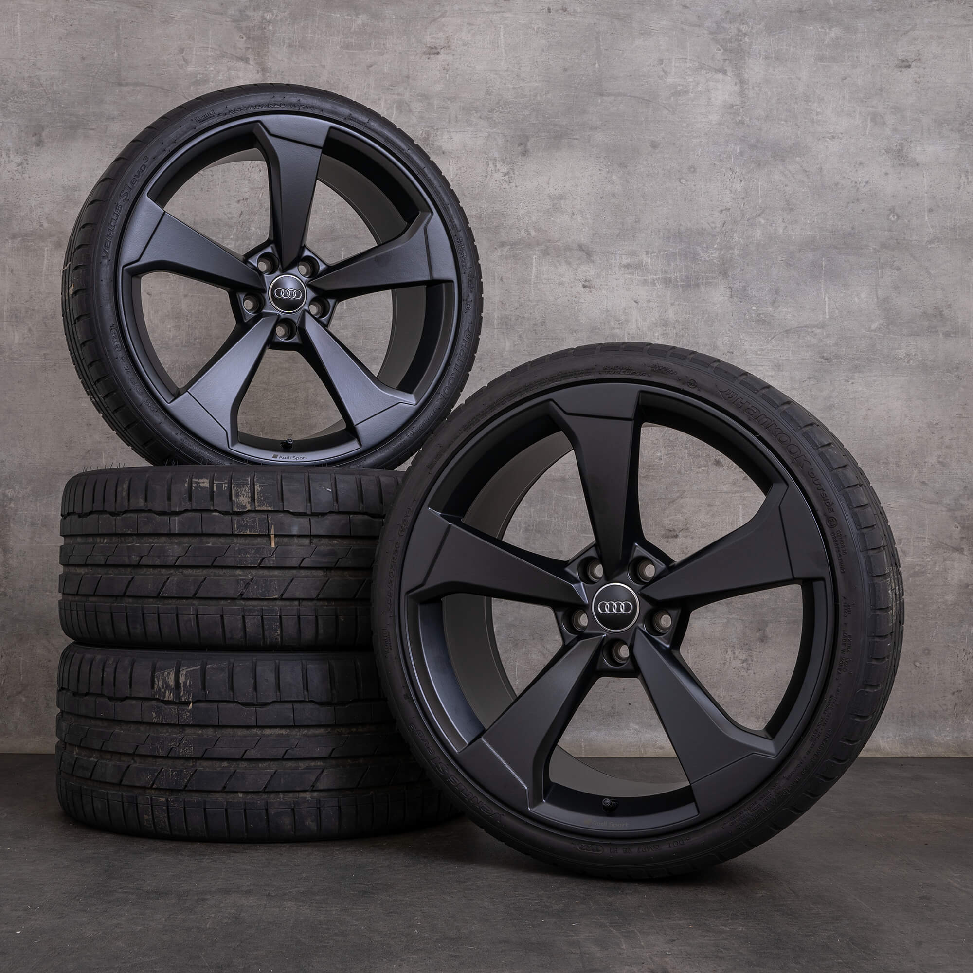 OEM Audi A5 S5 snow tire packages 20 inch F5 rims 8W0601025CF black matt