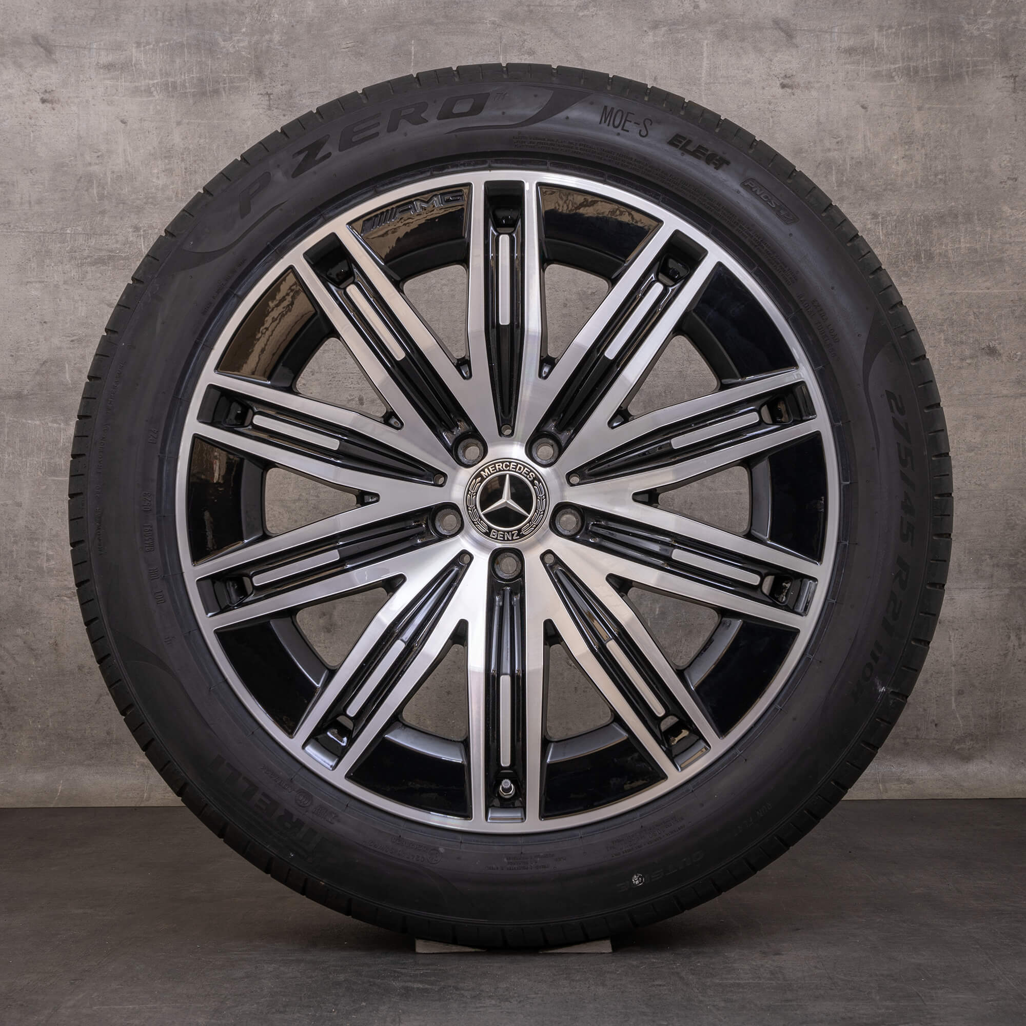 Oryginalał Mercedes Benz EQS AMG koła zimowe 21 cali X296 Felgi A2964011600 czarne Polerowane