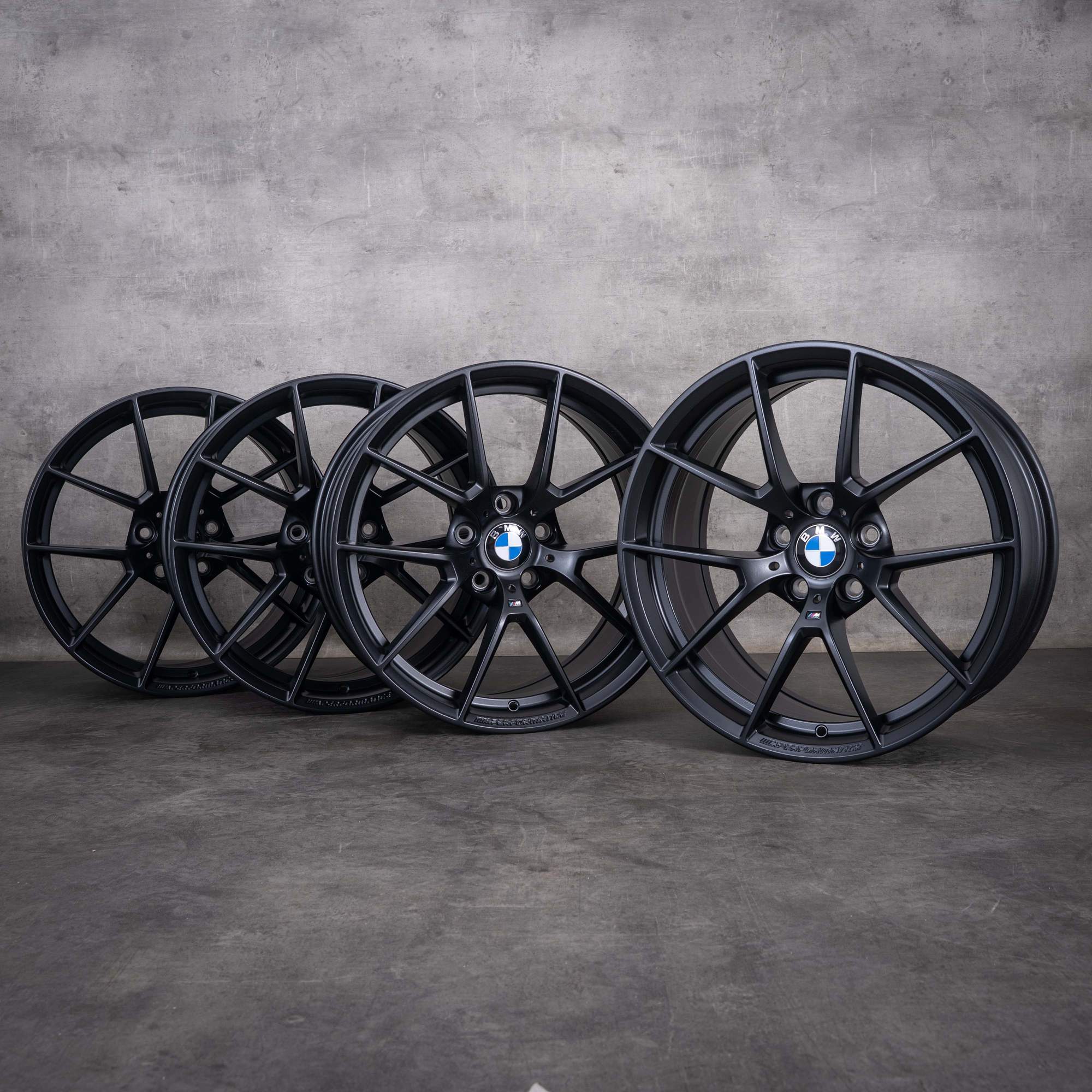 Jantes originais BMW M2 M3 M4 19 polegadas F87 F80 F82 F83 Styling 763 M 8053421 8053422 preto mate