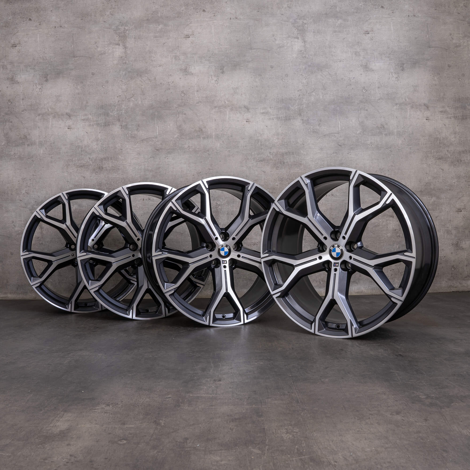 Jantes originais BMW X5 X6 21 polegadas G05 G06 styling 741 M 8071998 8071999 orbit grey glossy turned