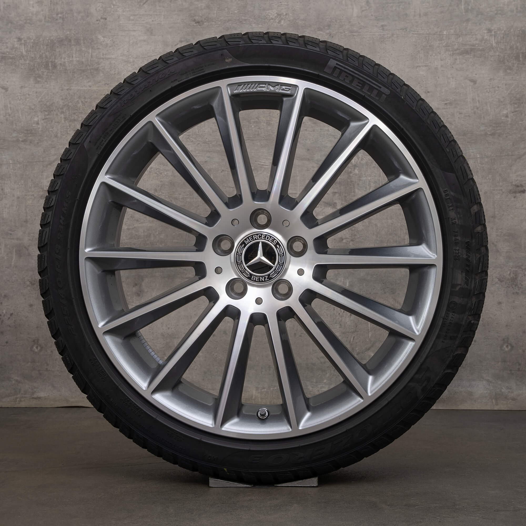 Oryginał AMG Mercedes Klasy B CLA koła zimowe 19 cali W177 V177 W247 C118 X118 Felgi opony A1774011600 himalaya szary