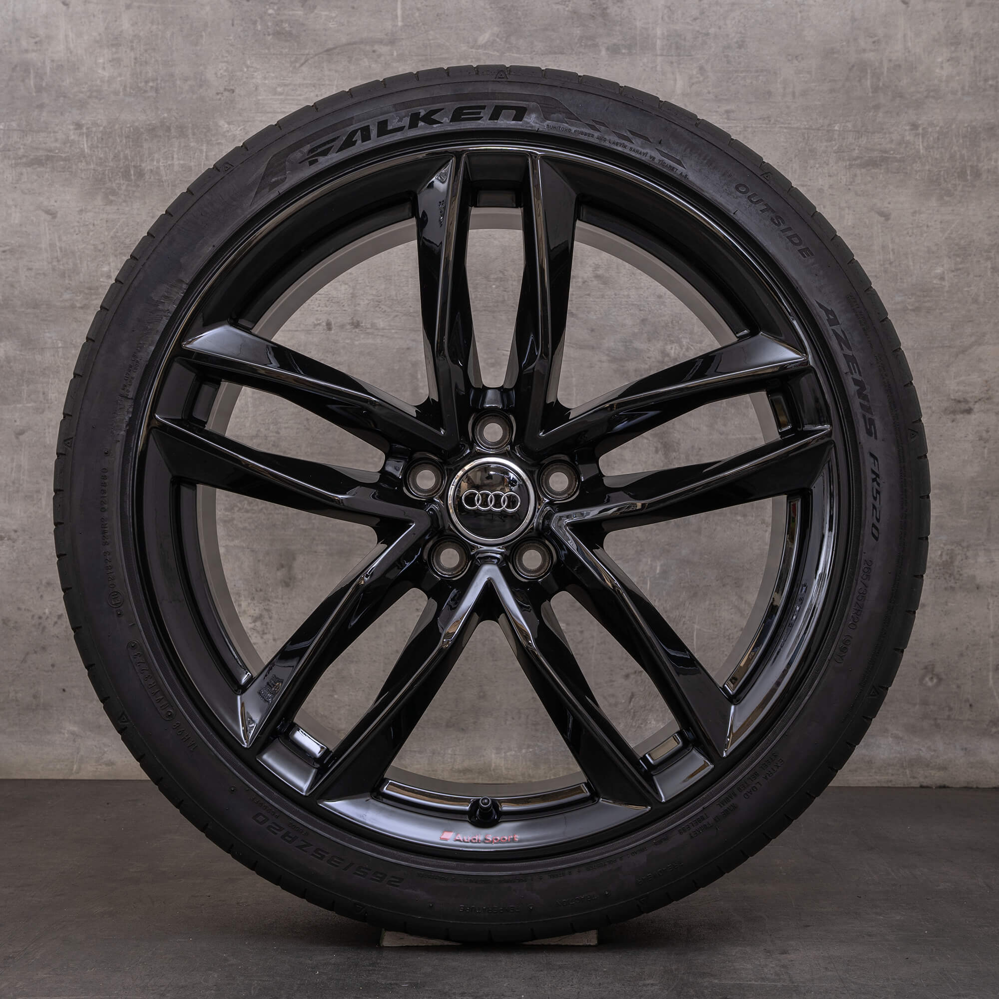 Originale Audi A7 S7 hjul 20 tommers 4G C7 sommerhjul 4H0601025BS svart blank