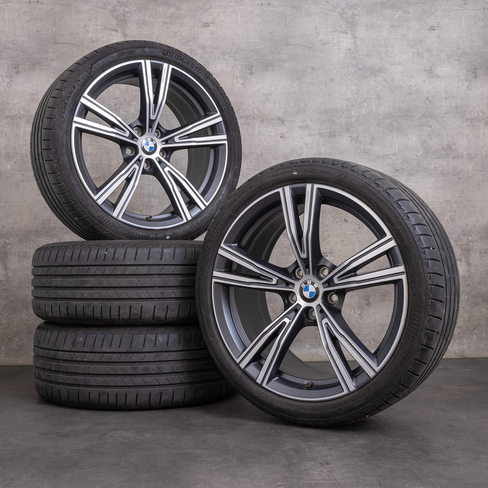 Originale BMW 2-serie 3-serie 4-serie fælge 19 tommer G20 G21 G22 G23 G42 Coupe sommerhjul styling 793i 8089896 8089897 jerngrå blank drejet