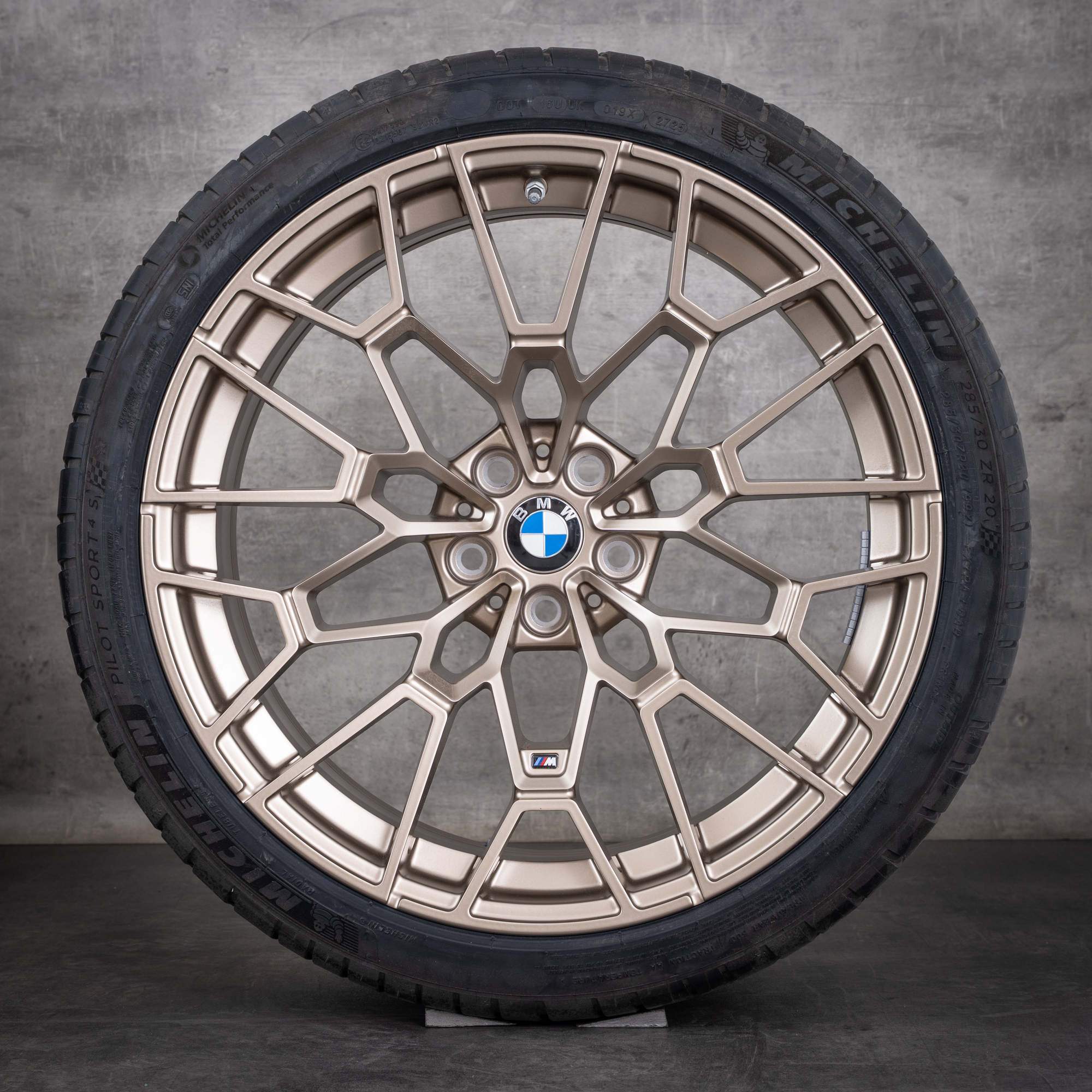 Oryginalne felgi BMW M2 M3 M4 19–20 cali G87 G80 G81 G82 G83 koła letnie stylizacyjne 930 M 7884365 7884366 matowe złoto-brązowe NOWE