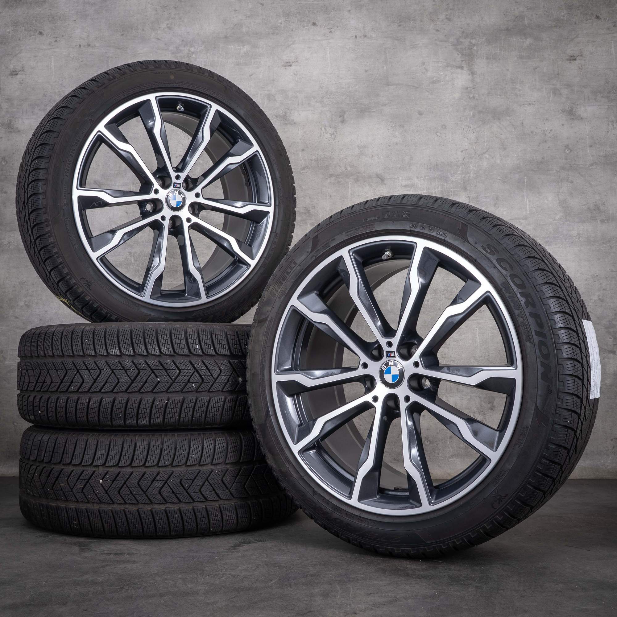 Oryginalne koła zimowe BMW X3 X4 20 cali, felgi G01 G02, stylizacja 699 M, 8010265 8010269 kolor orbit grey diamond cut