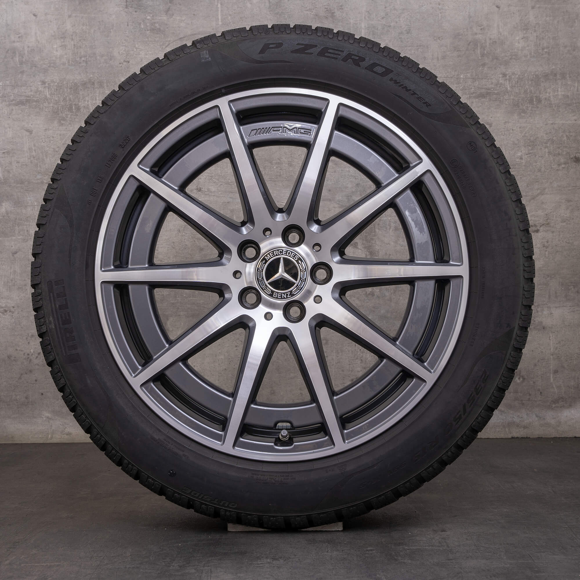OEM Mercedes Benz GLA GLB 35 45 S 4Matic AMG snow tire packages 19 inch H247 X247 Rims A2474011900 himalaya grey glossy turned