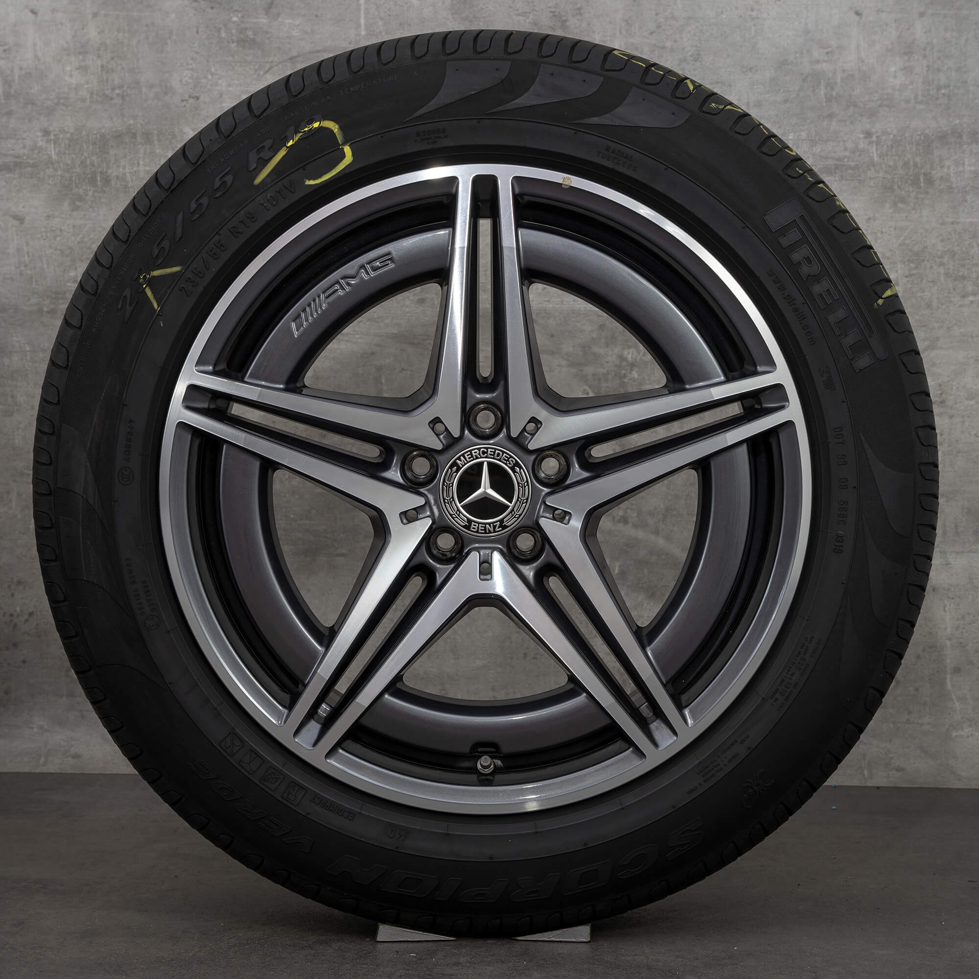 Oryginał Mercedes Benz EQC AMG felgi 19 cali N293 koła letnie A2934011400 A2934010700 himalaya szary polerowane NOWOŚĆ