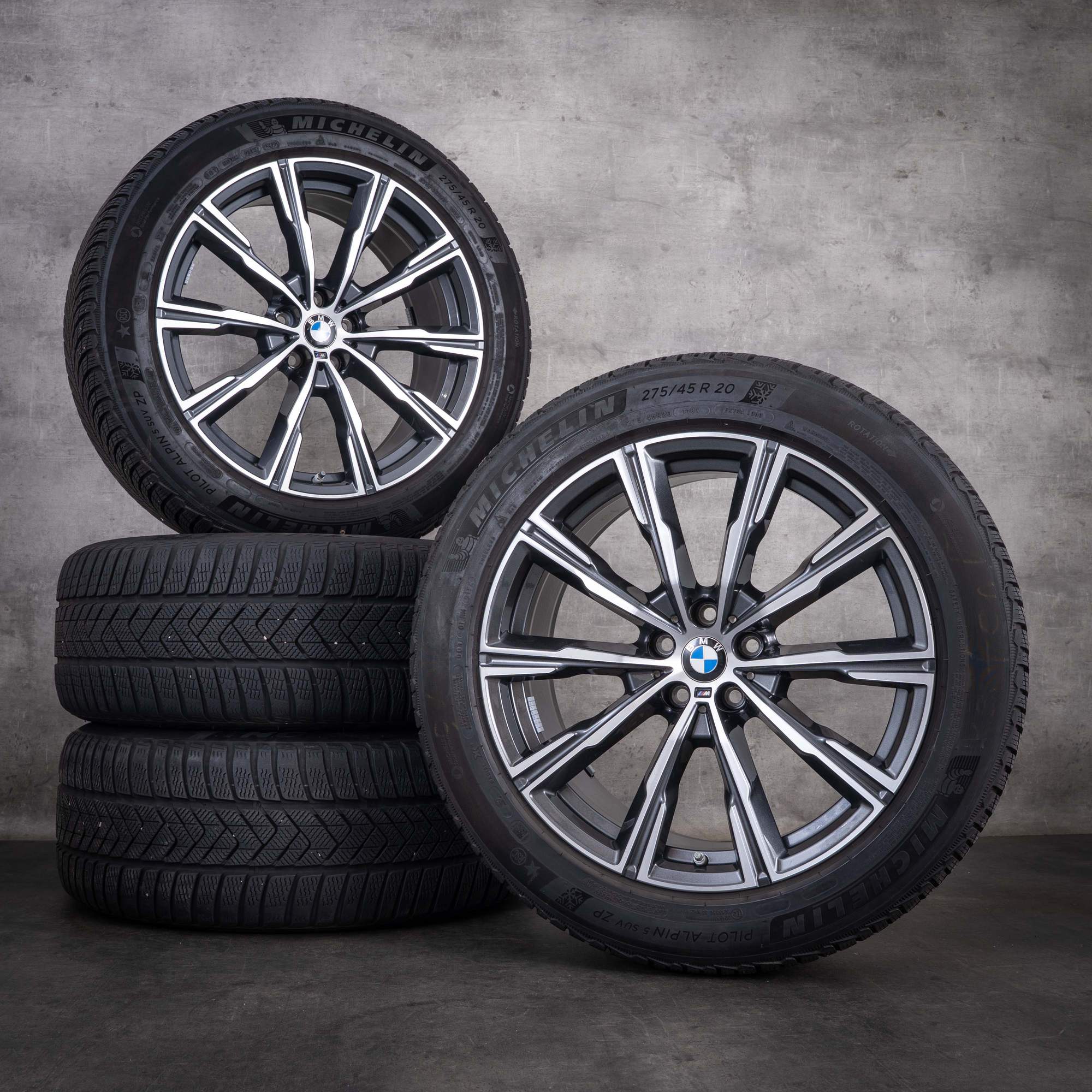 OEM BMW X5 X6 winter wheels 20inch G05 G06 rims styling 740 M 8071996 Orbit Gray diamond cut front