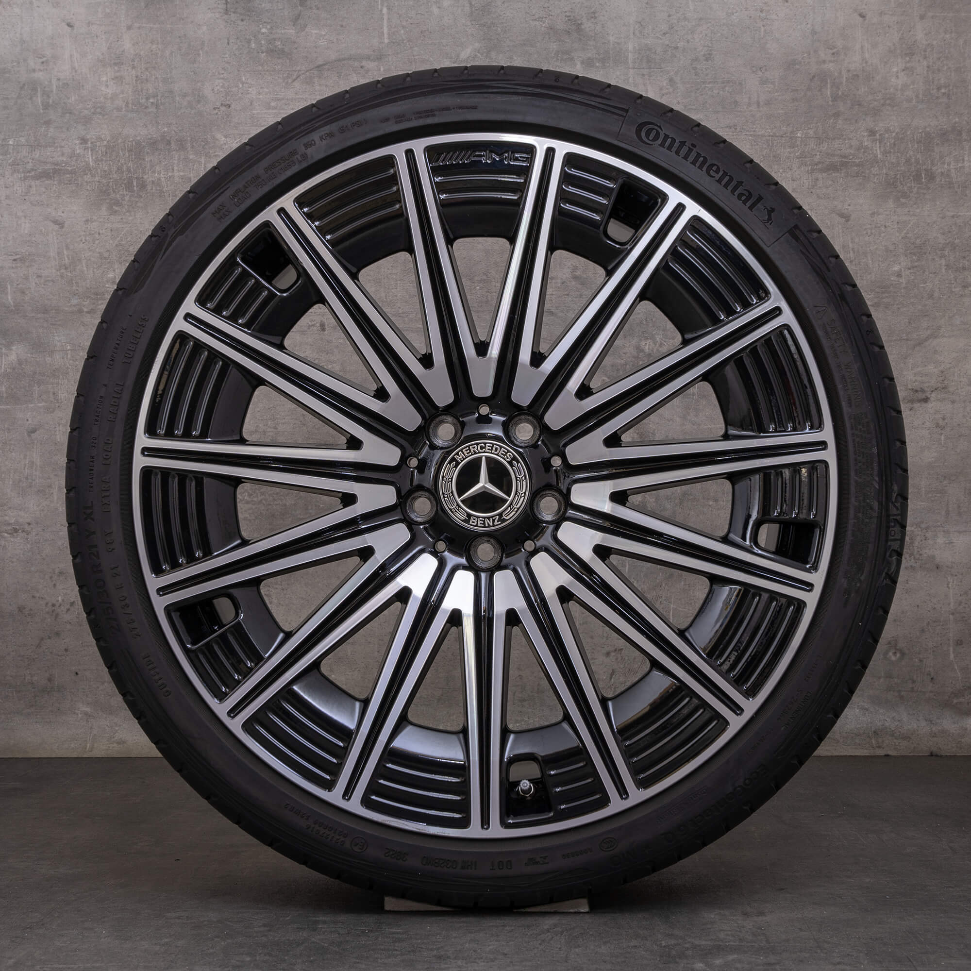 OEM Mercedes Benz E-Class Rims 21 inch W214 S214 summer wheels A2144010700 A2144010800 black glossy turned